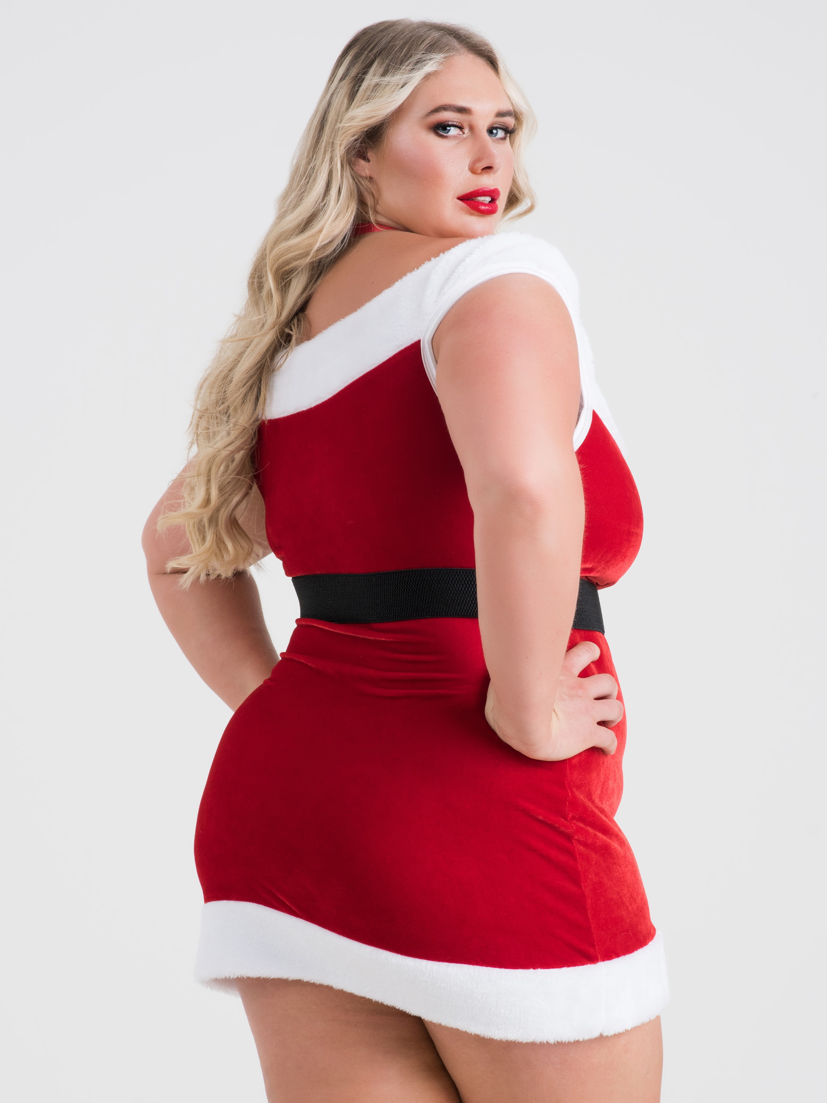 Lovehoney Fantasy Santa Baby Red Bodycon Mini Dress, Red, hi-res