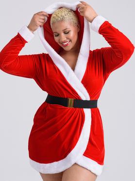 Lovehoney Fantasy Plus Size Santa Cutie Hooded Wrap Dress