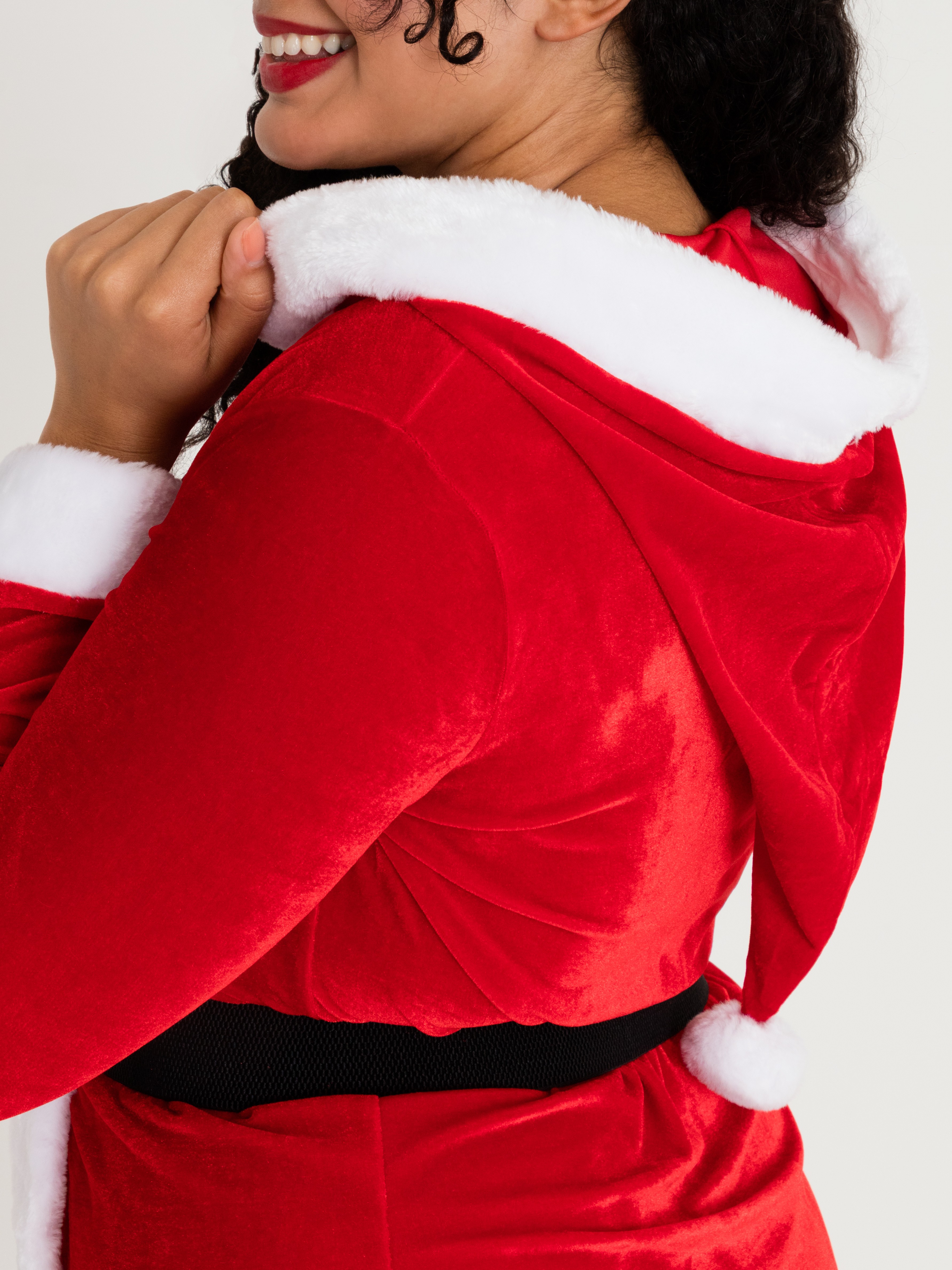 Lovehoney Fantasy Santa Cutie Hooded Wrap Dress, Red, hi-res