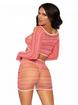 Leg Avenue Pink Zig-Zag Crop Top and Mini Skirt Set, Rainbow, hi-res