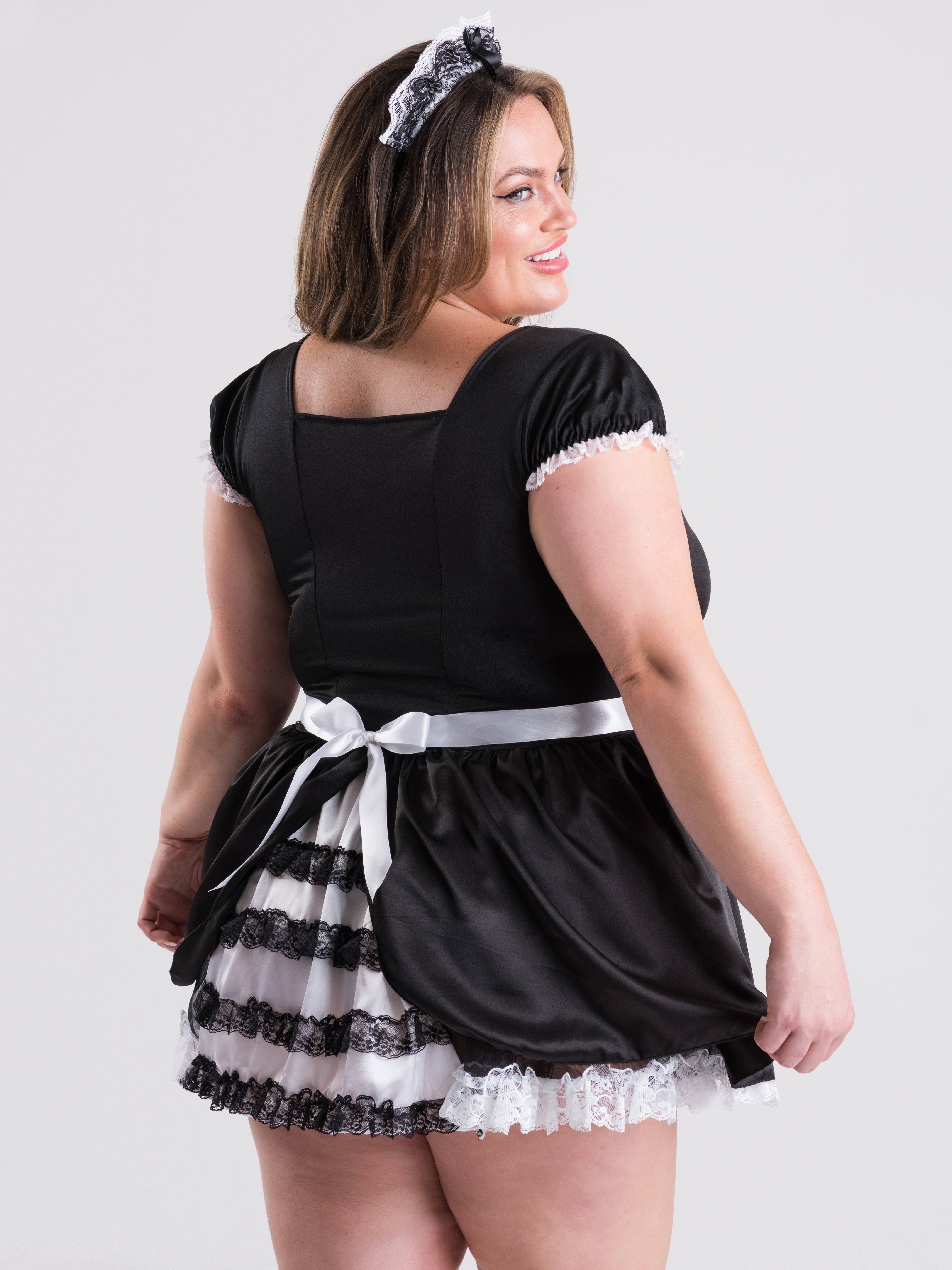 Lovehoney Fantasy French Maid Luxe Costume, Black, vanilla