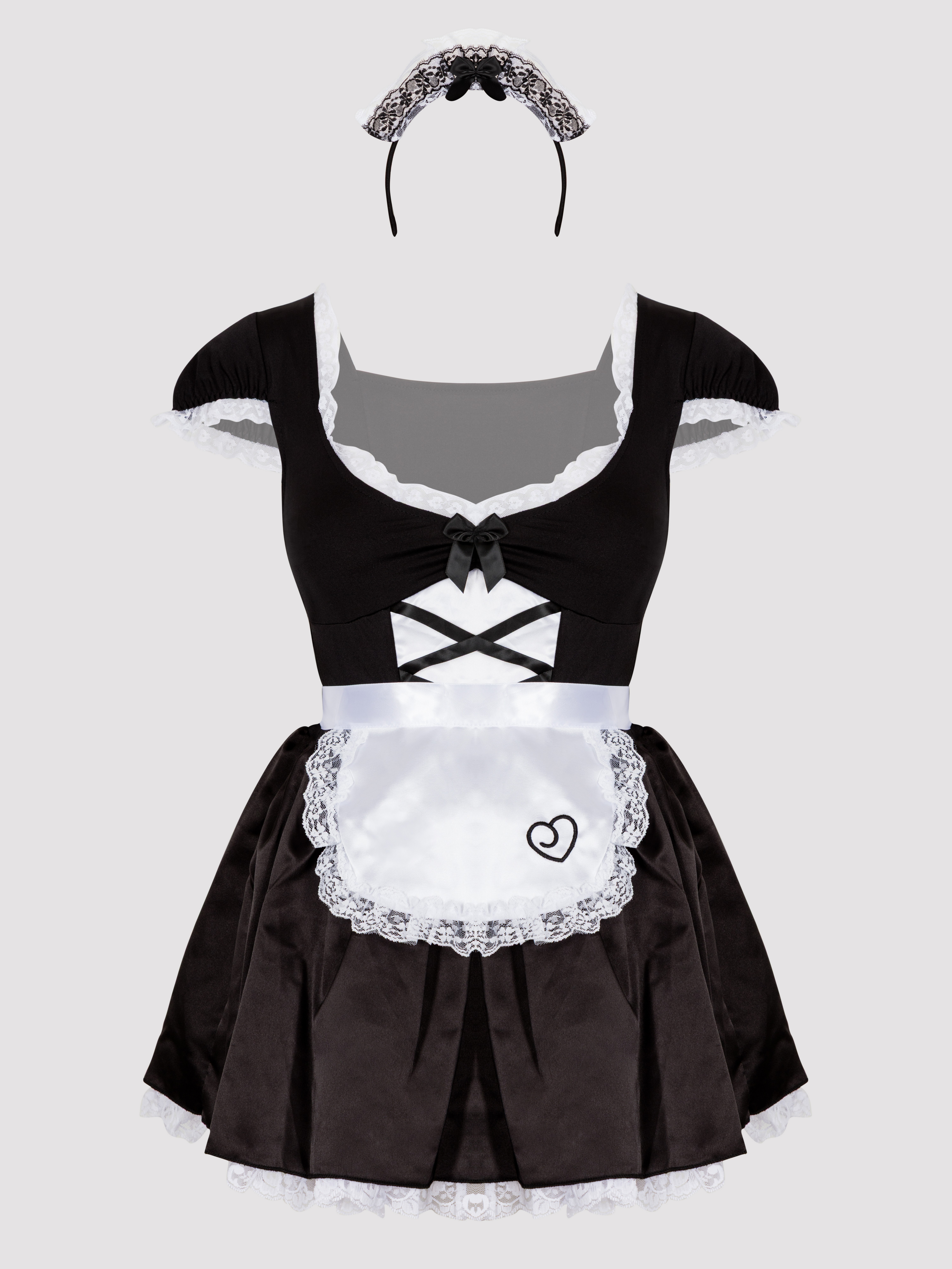 Lovehoney Fantasy Plus Size French Maid Luxe Costume, Black, hi-res