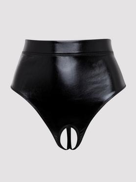 Lovehoney Fierce Wet Look Cut-Out Crotchless Thong