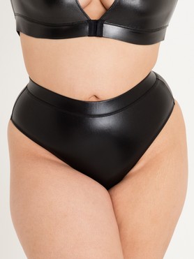 Lovehoney Plus Size Fierce Wet Look Cut-Out Crotchless Thong
