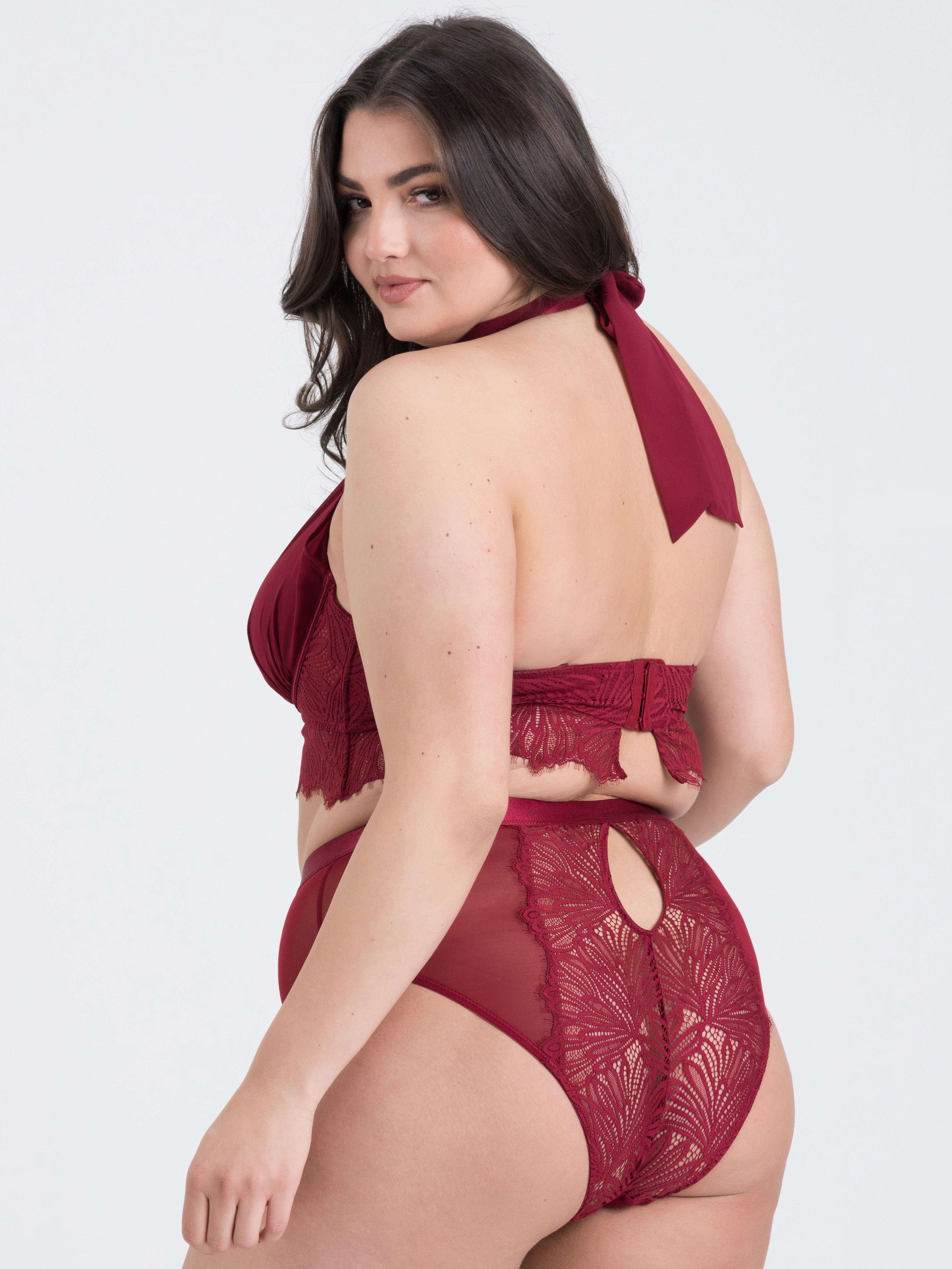 Fifty Shades of Grey Captivate Wine Chiffon Multiway Bra Set, Red, hi-res