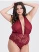 Fifty Shades of Grey Captivate Wine Chiffon Plunge Body, Red, hi-res