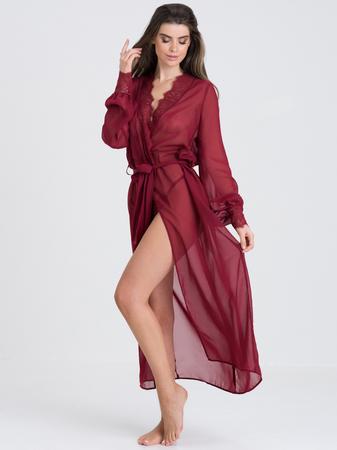 Fifty Shades of Grey Captivate Wine Chiffon and Lace Robe