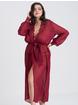 Fifty Shades of Grey Captivate Plus Size Wine Chiffon and Lace Robe, Red, hi-res