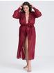 Fifty Shades of Grey Captivate Plus Size Wine Chiffon and Lace Robe, Red, hi-res