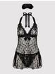 Lovehoney Plus Size Black Lace Babydoll Gift Set, Black, hi-res