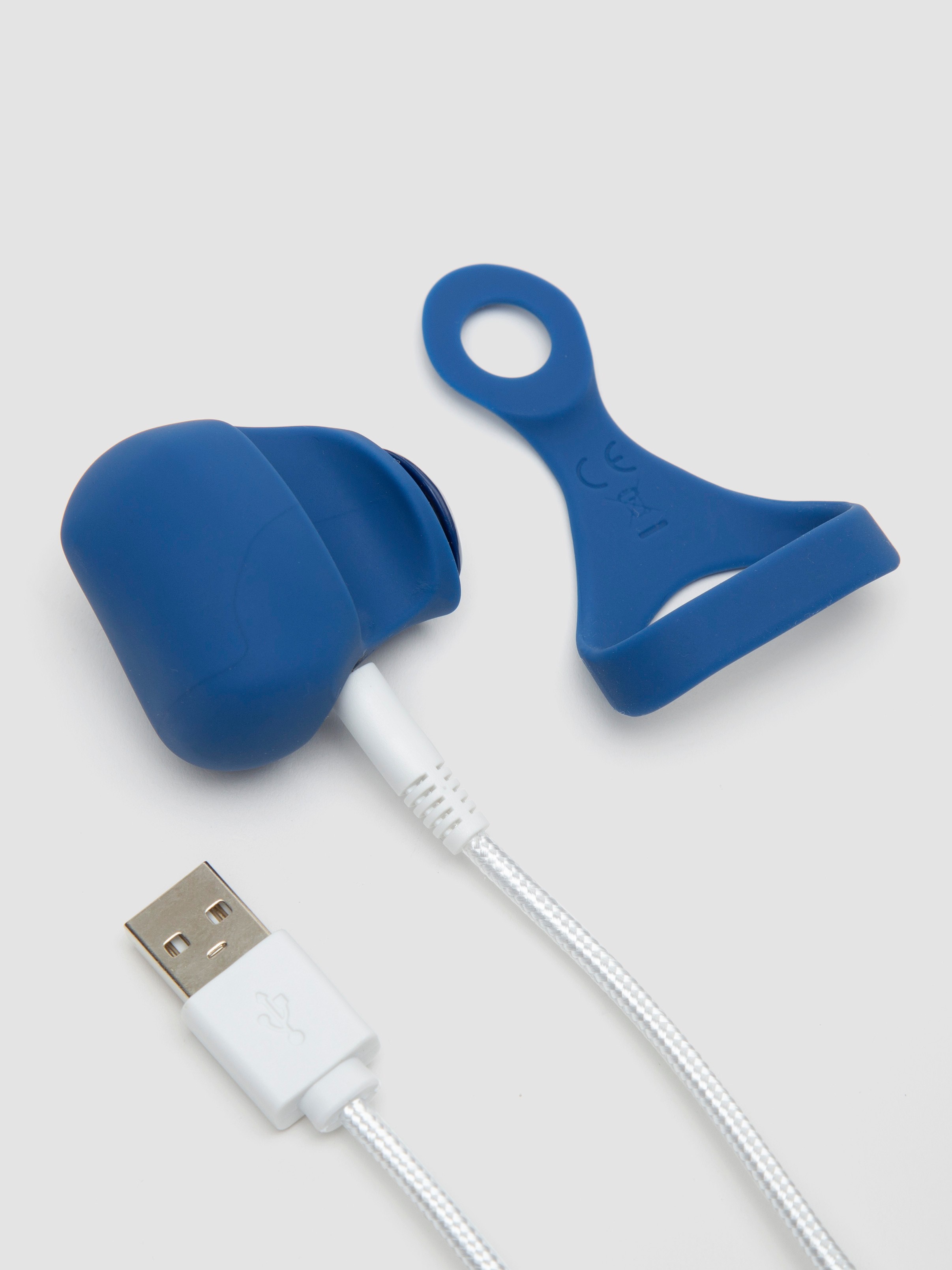 Dame Fin Rechargeable Silicone Finger Vibrator, Blue, hi-res