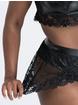 Lovehoney Fierce Diva Faux Leather Lace-Up Crotchless Bra Set 	, Black, hi-res