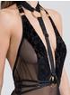 Fifty Shades of Grey Captivate Black Flocked Mesh Harness Body, Black, hi-res