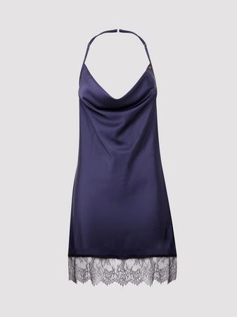 Lovehoney Dark Orchid Navy Satin and Lace Chemise