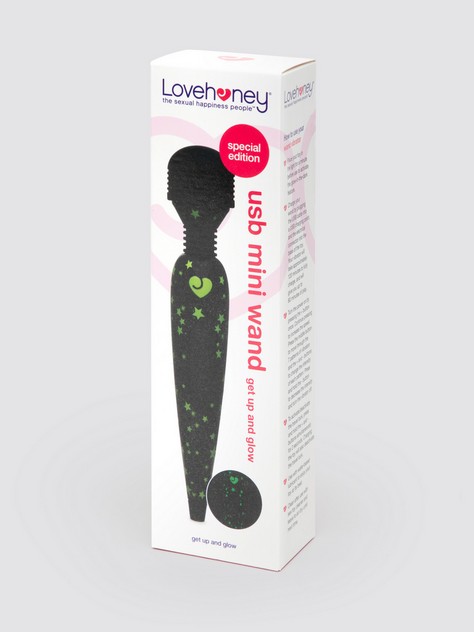 Lovehoney Glow-in-the-Dark Deluxe Mini Massage Wand Vibrator, Glow, hi-res