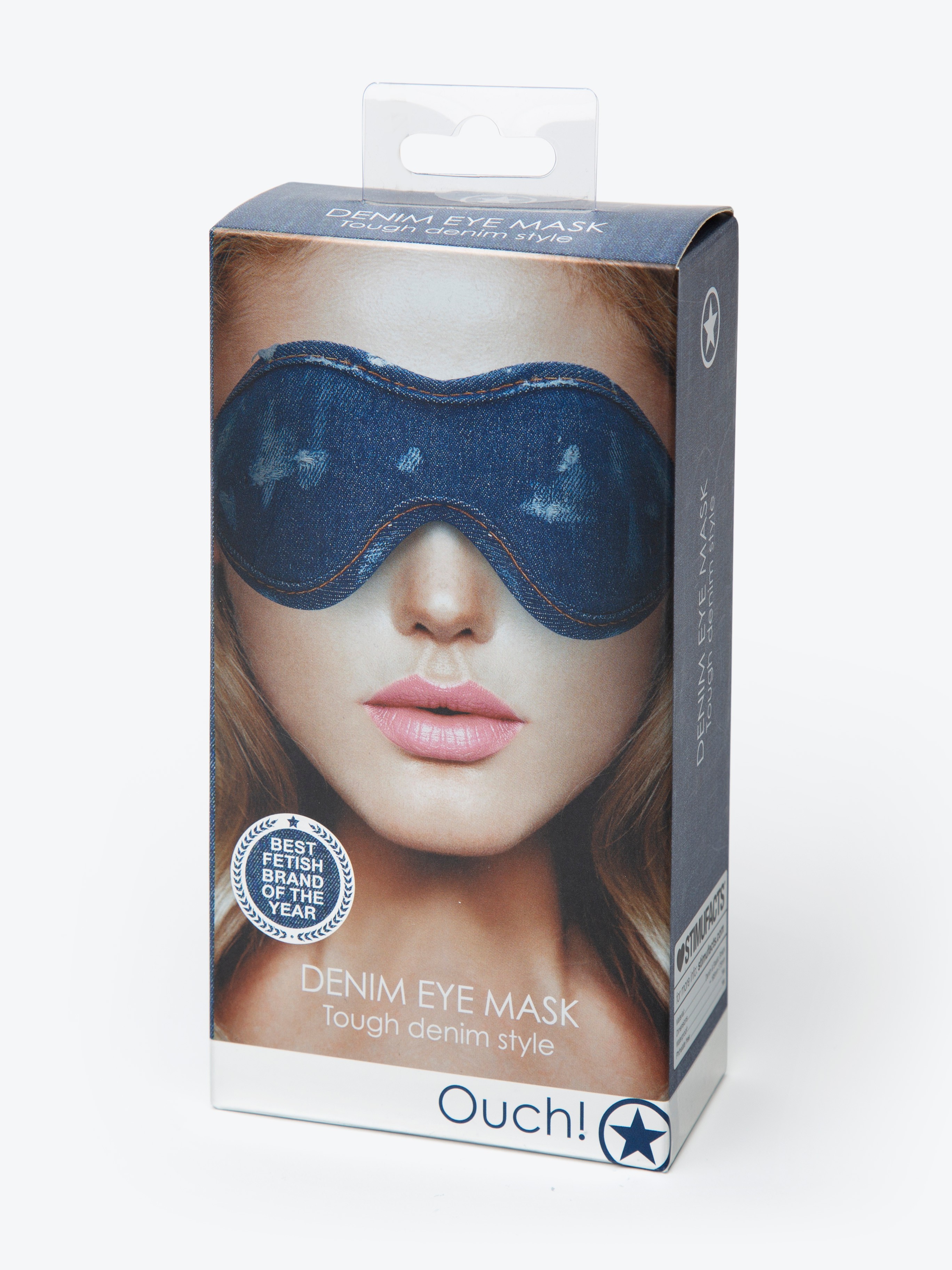 Ouch! Worn Denim Blindfold, Blue, hi-res