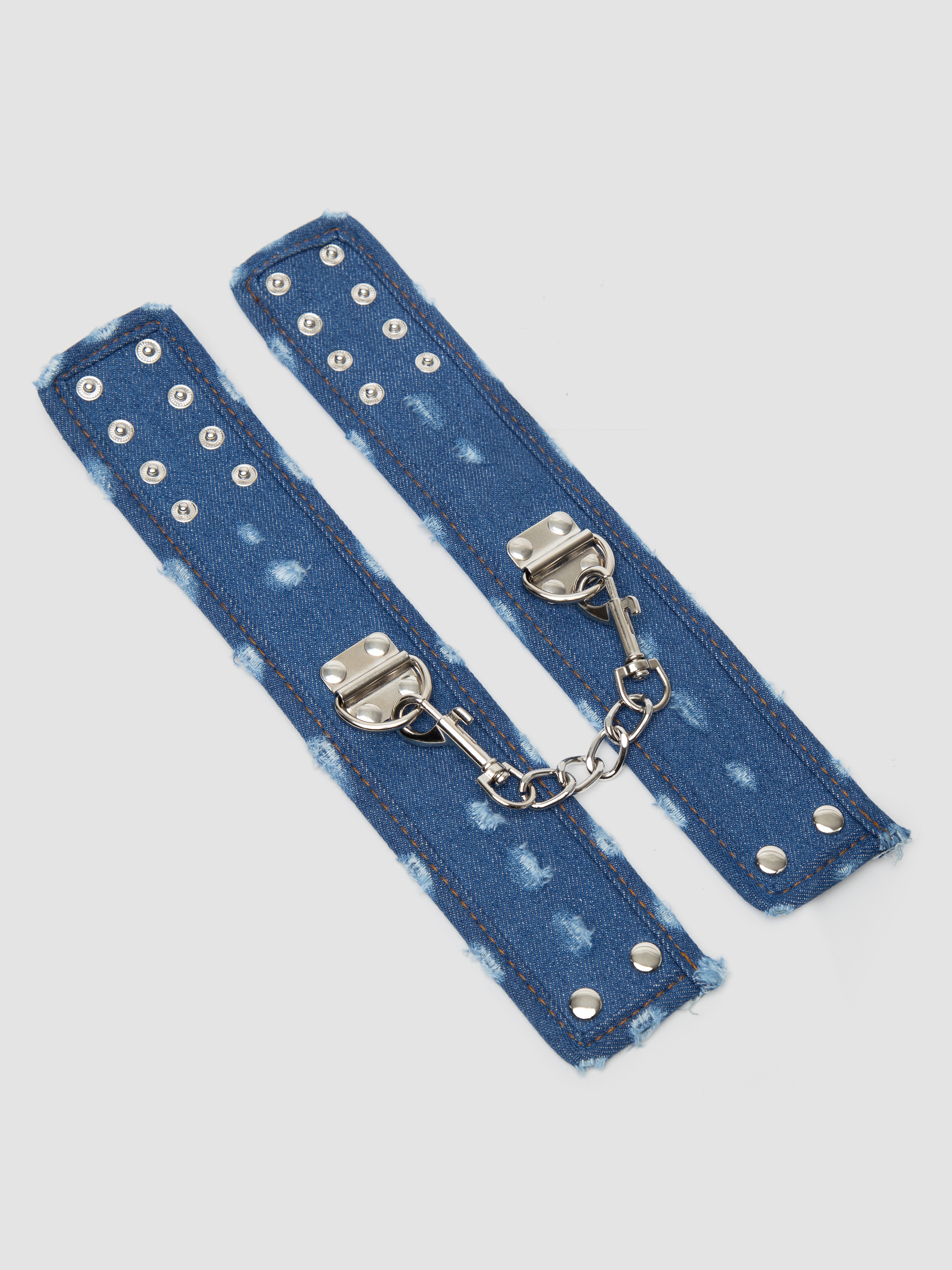 Ouch! Worn Denim Ankle Cuffs, Blue, hi-res