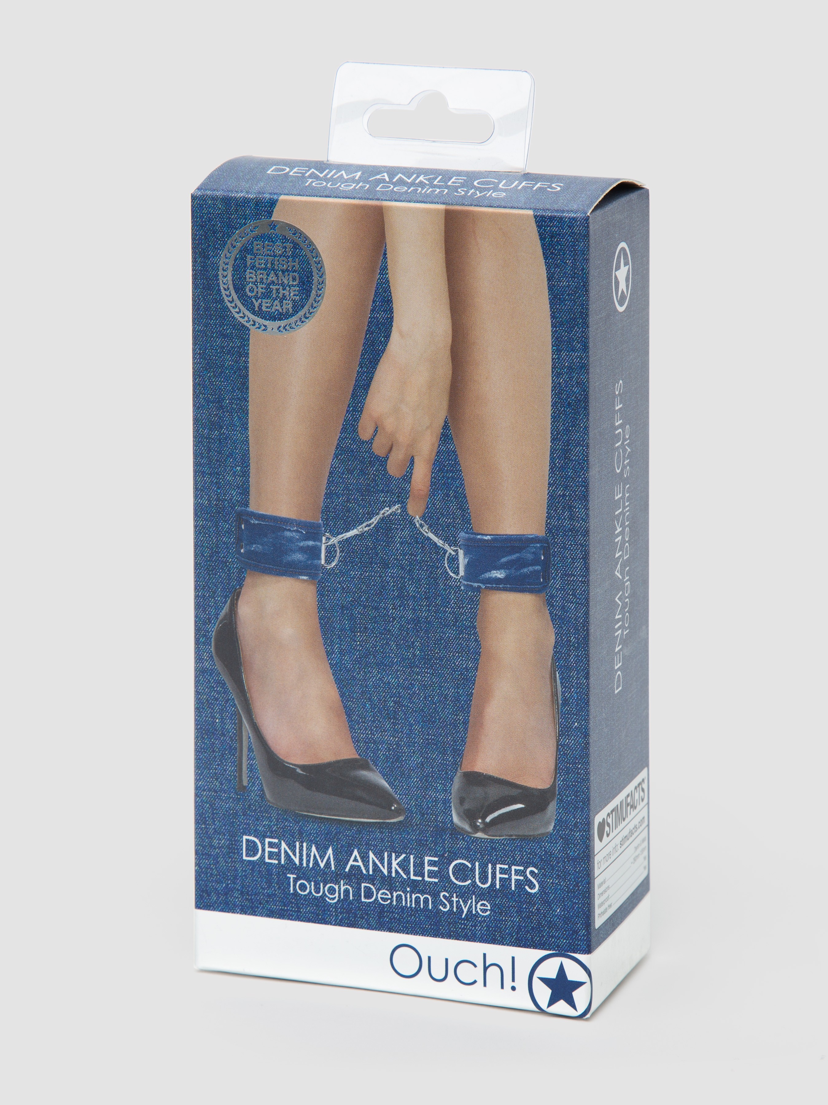Ouch! Worn Denim Ankle Cuffs, Blue, hi-res