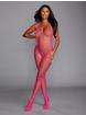 Dreamgirl Pink Fishnet Halterneck Bodystocking, Pink, hi-res