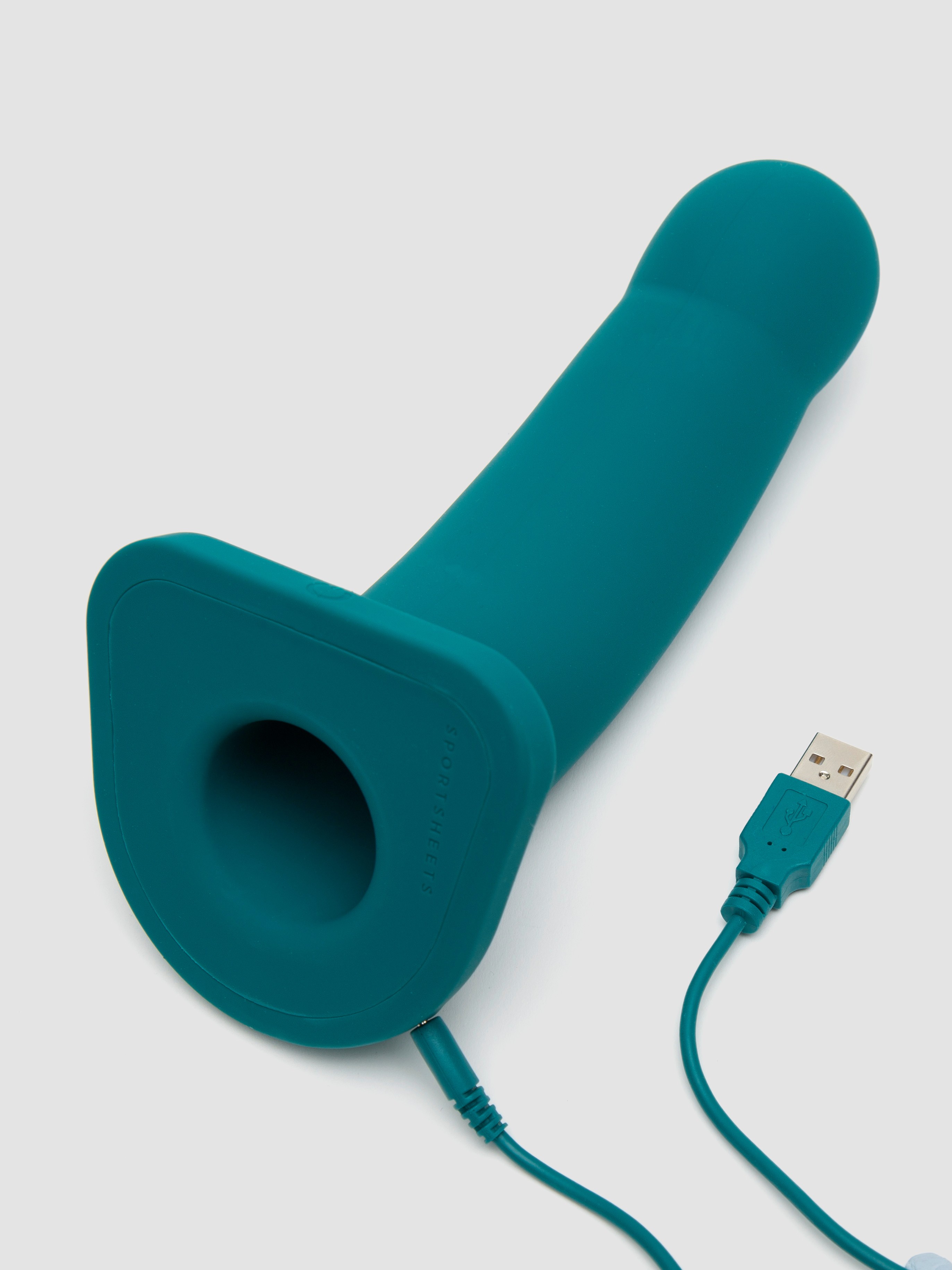 Sportsheets Lennox Hollow Vibrating Silicone Dildo 8 Inch, Green, hi-res