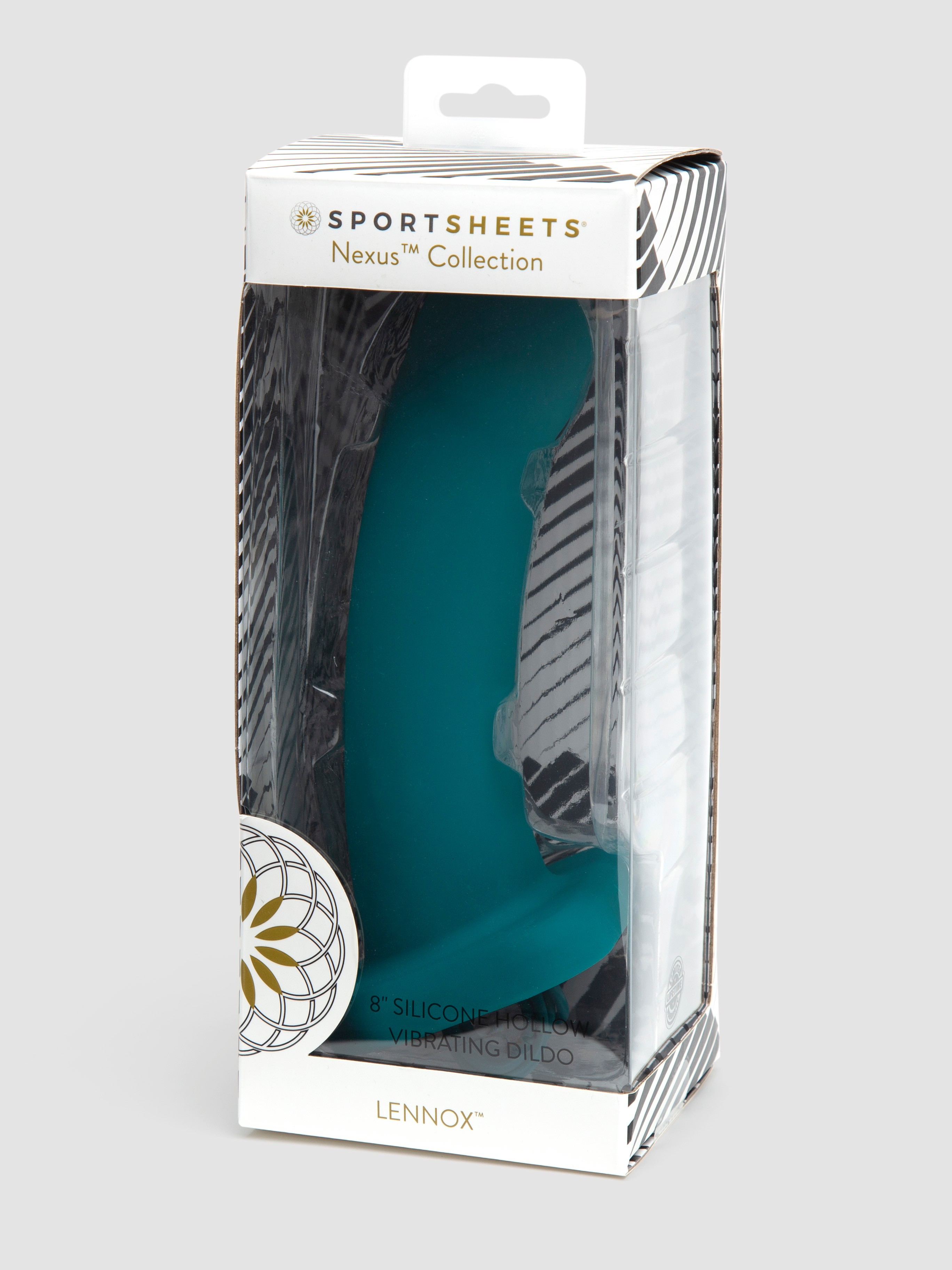 Sportsheets Lennox Hollow Vibrating Silicone Dildo 8 Inch, Green, hi-res