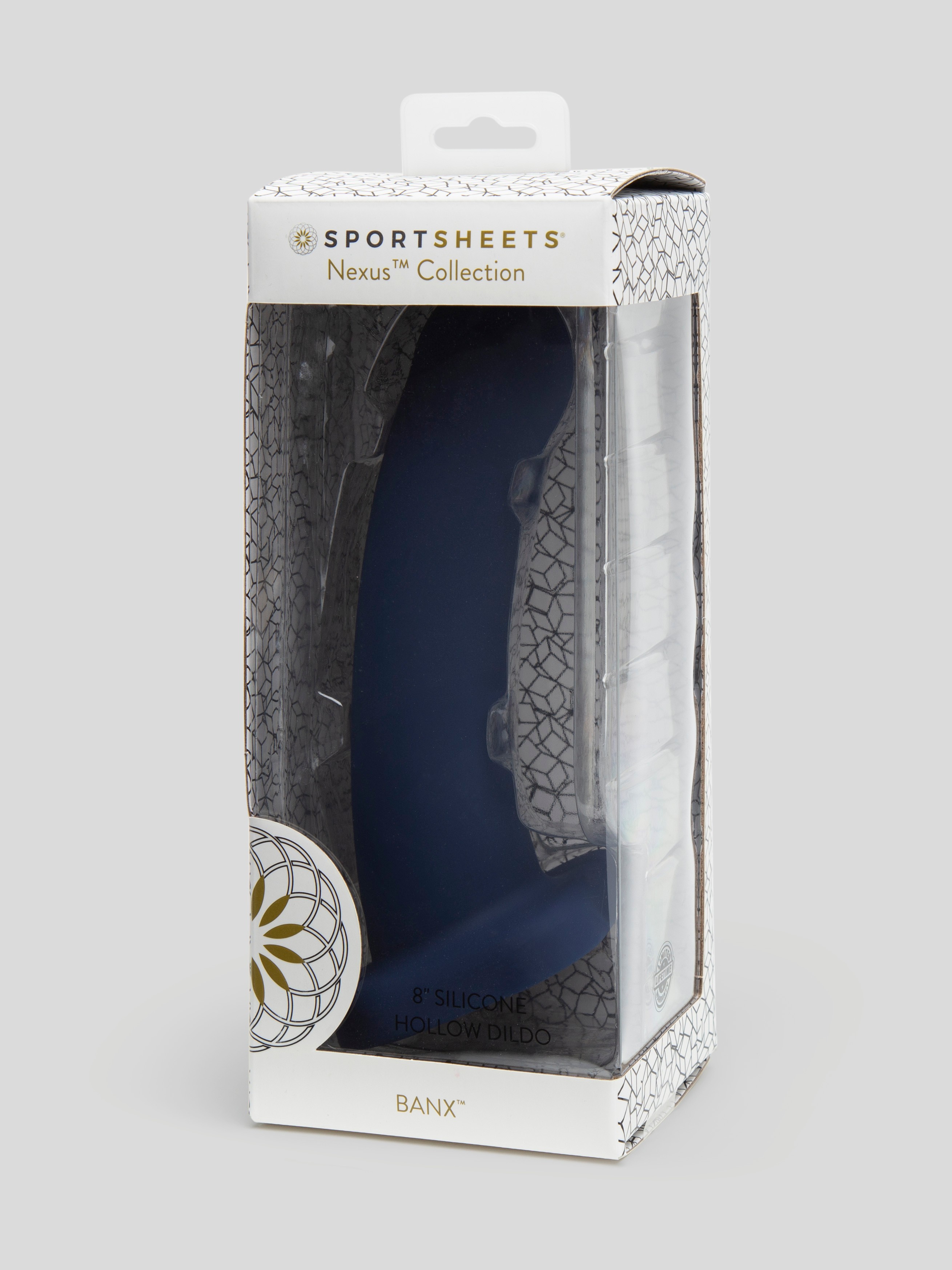 Sportsheets Banx Hollow Silicone Dildo 8 Inch, Blue, hi-res