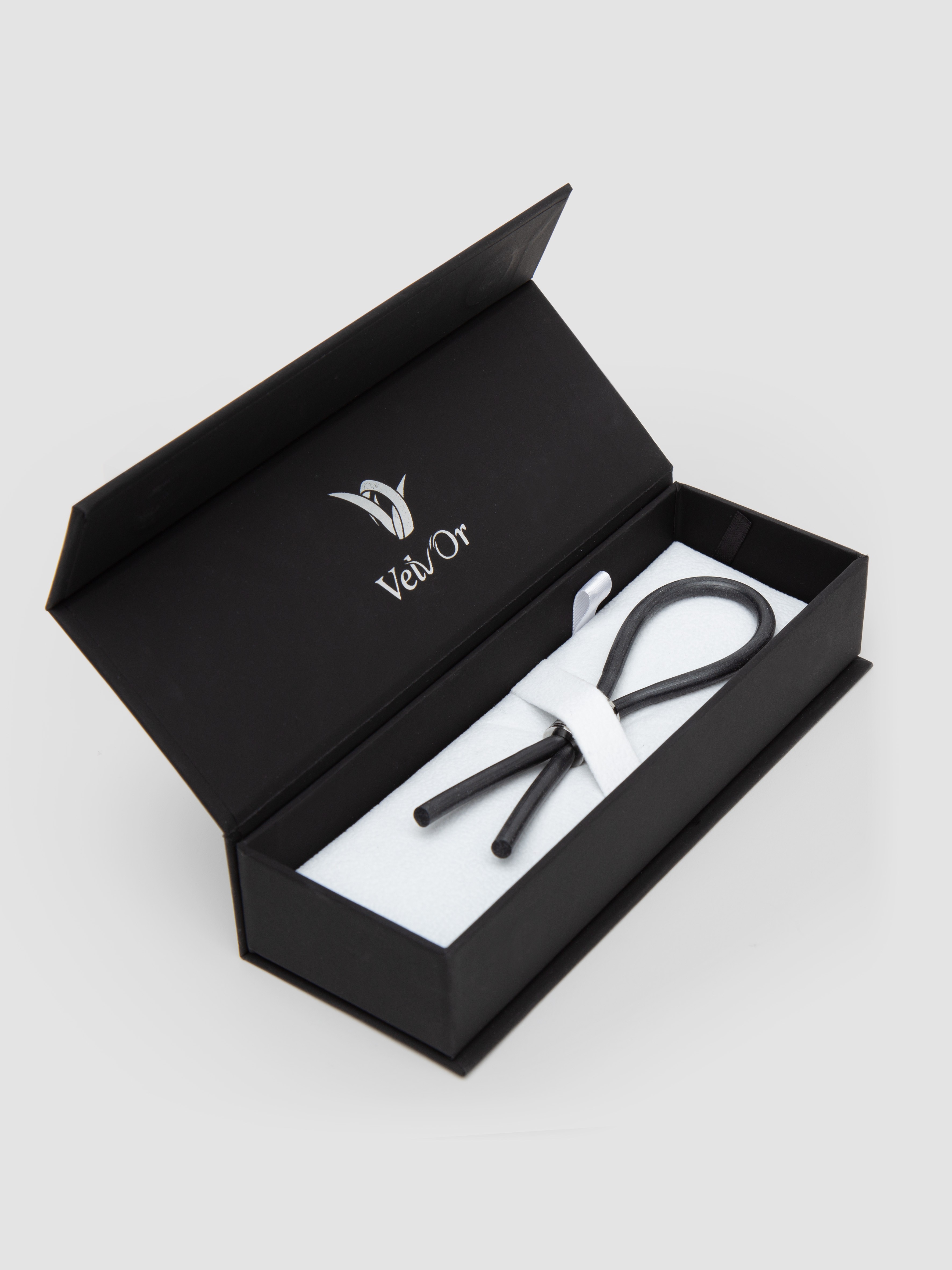 Velv'Or JBoa 304 Easy Grip Adjustable Silicone Cock Ring, Black, hi-res