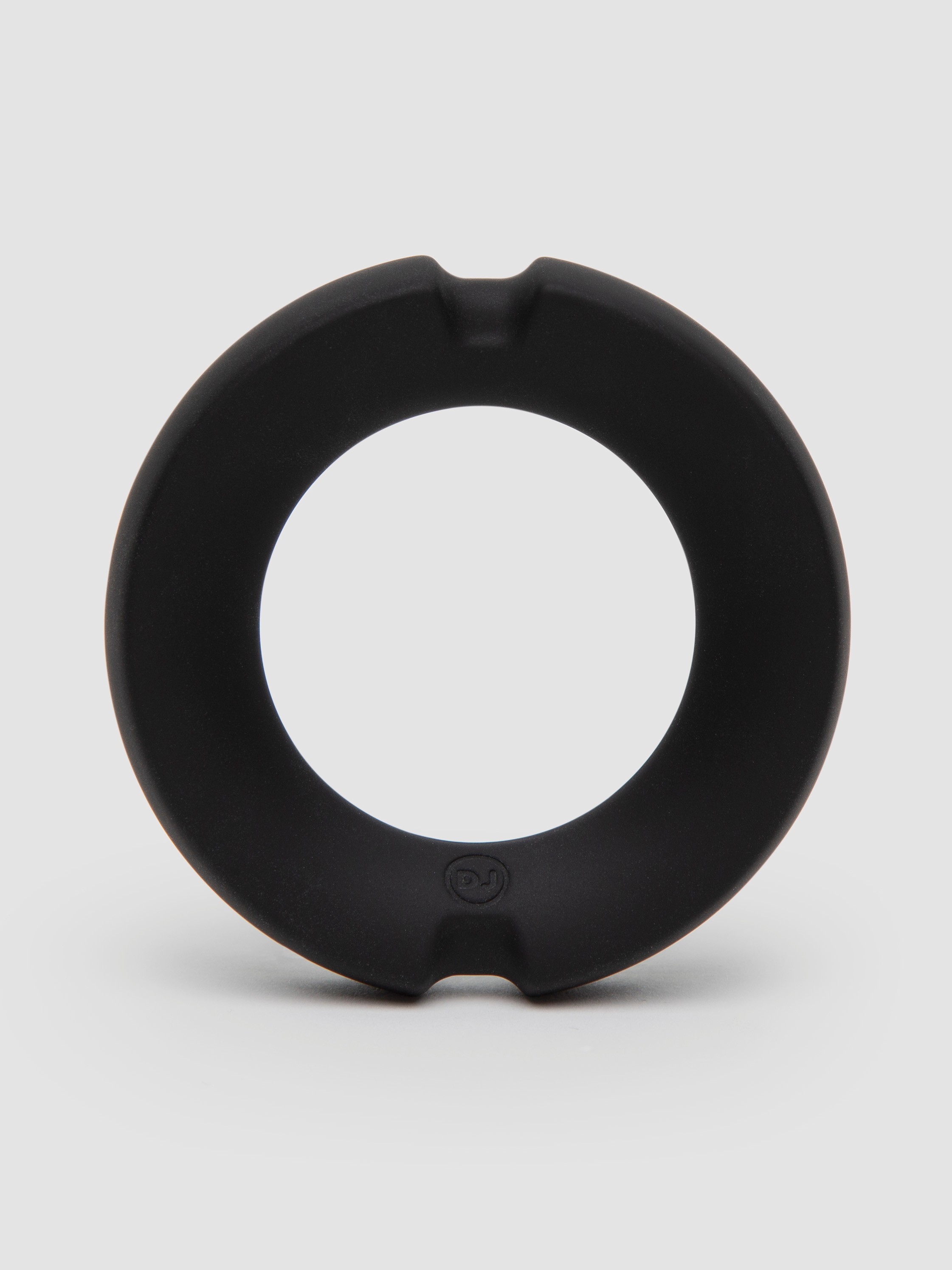 Doc Johnson Silicone-Covered Metal Cock Ring, Black, hi-res