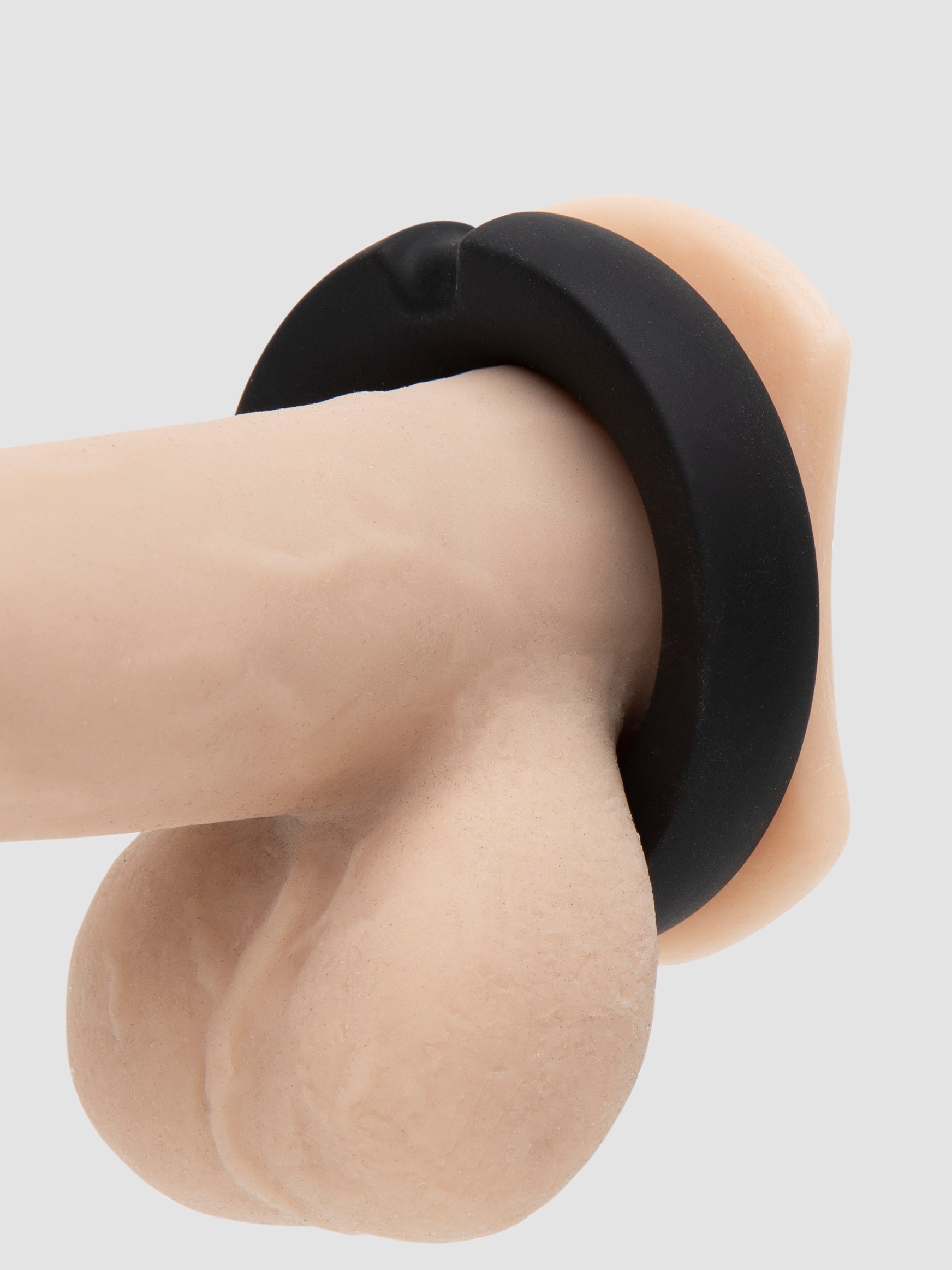 Doc Johnson Silicone-Covered Metal Cock Ring, Black, hi-res