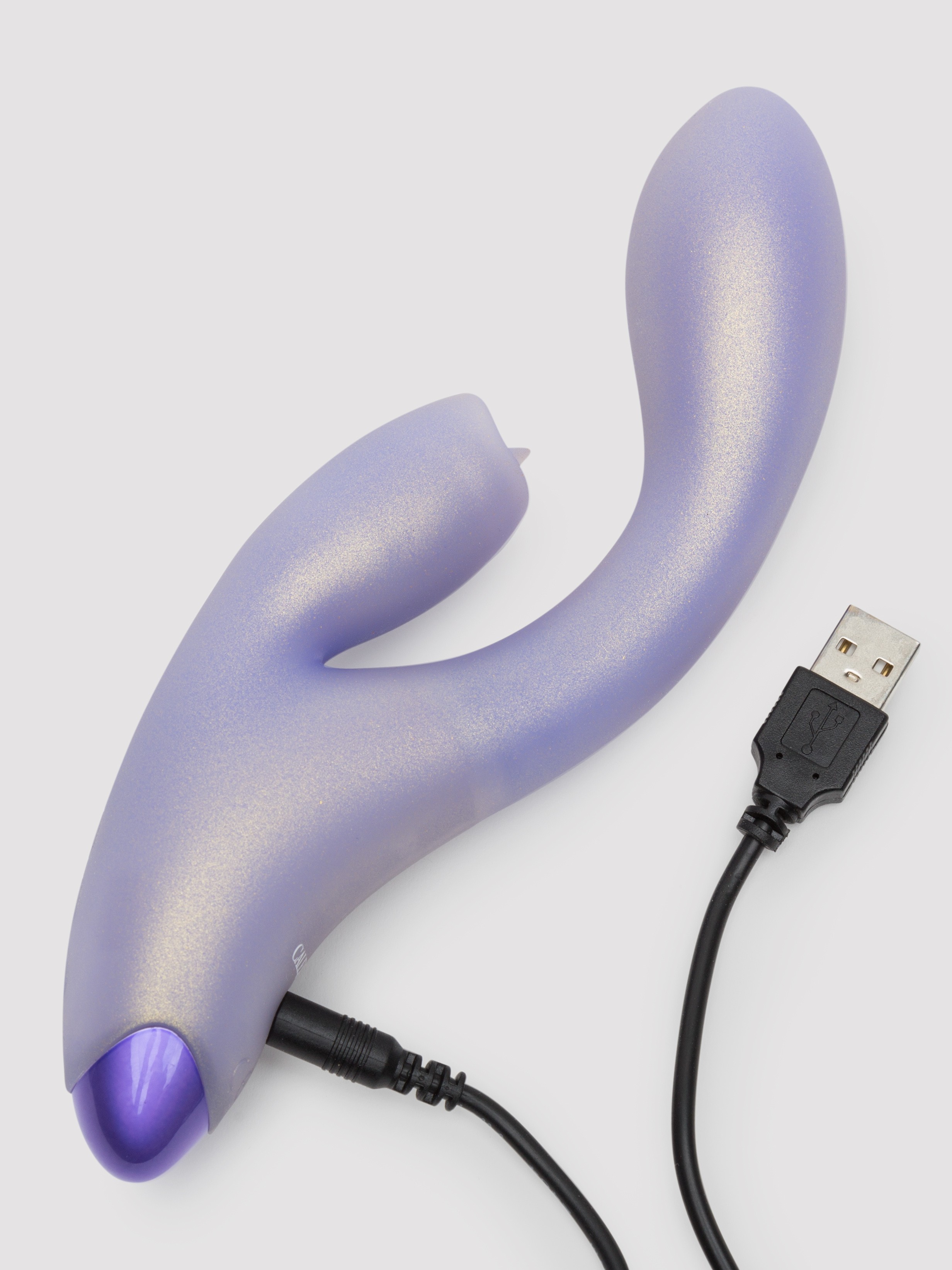 G-Love GKiss Flexible Silicone Flickering Rabbit Vibrator, Purple, hi-res