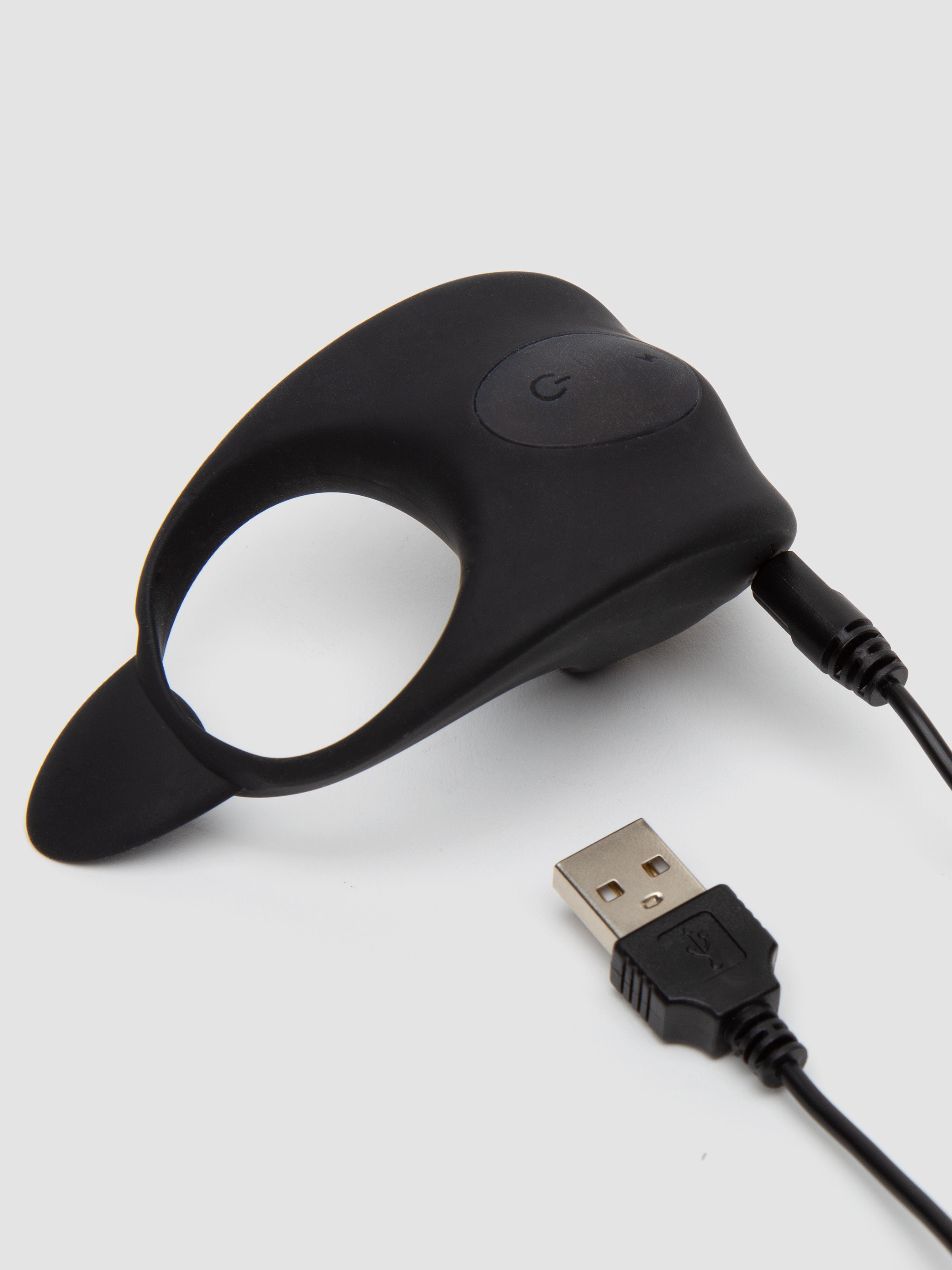 ElectroShock Vibrating Electrostim Cock Ring, Black, hi-res