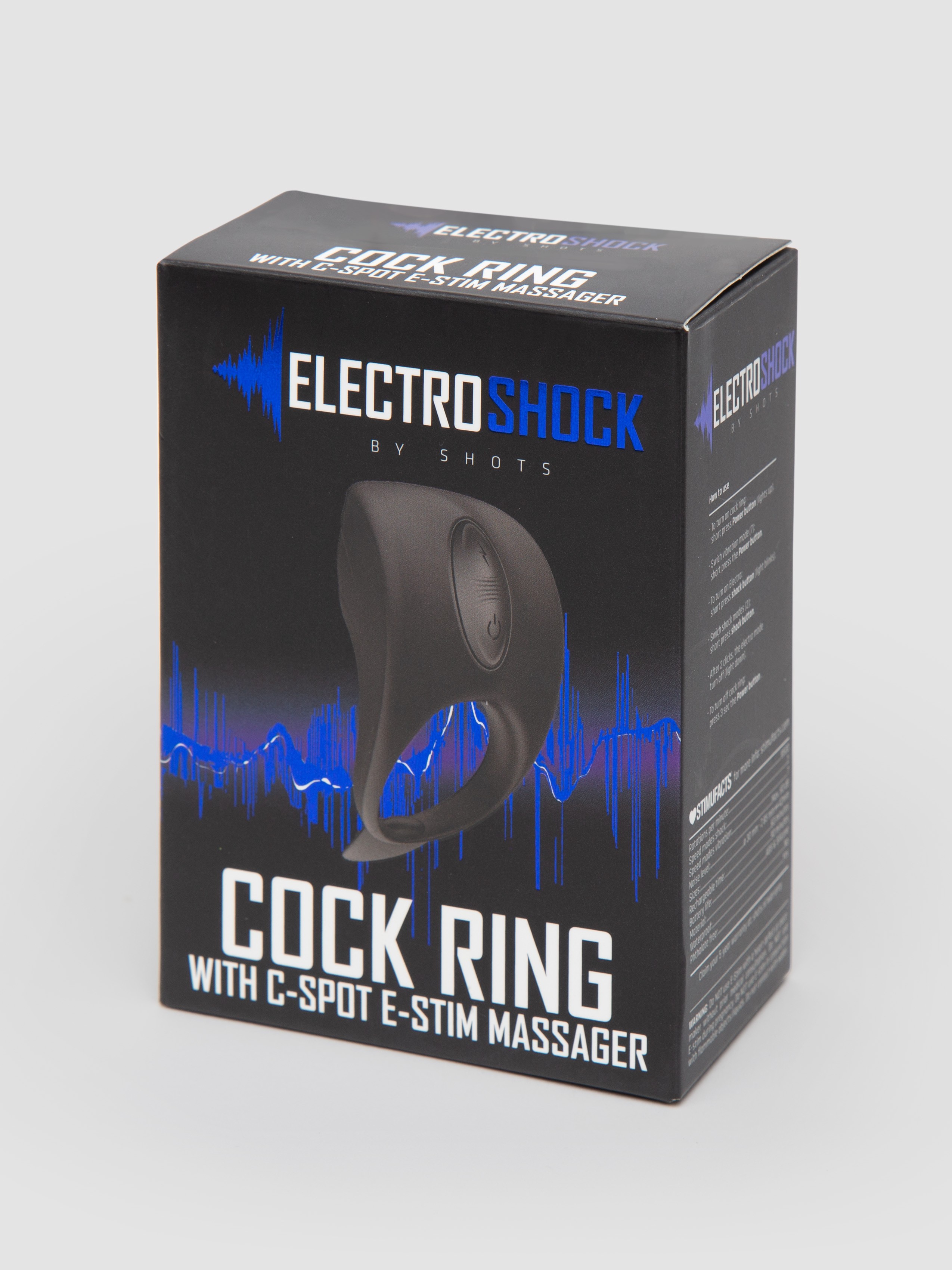 ElectroShock Vibrating Electrostim Cock Ring, Black, hi-res