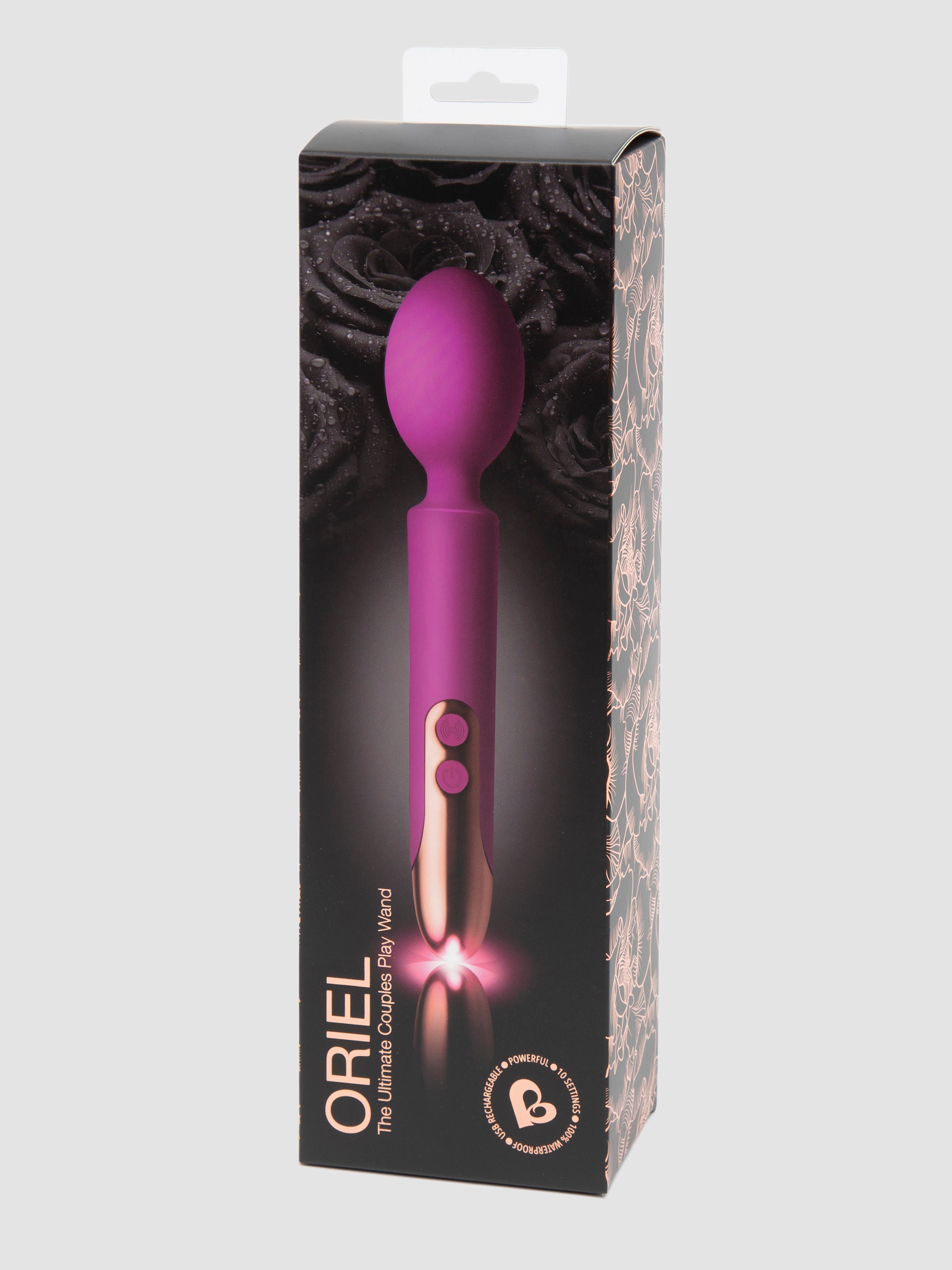 Rocks Off Oriel 10 Function Rechargeable Wand Vibrator, Purple, hi-res
