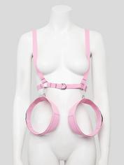 Bed of Roses Body Harness with Wrist and Thigh Restraints, Pink, hi-res