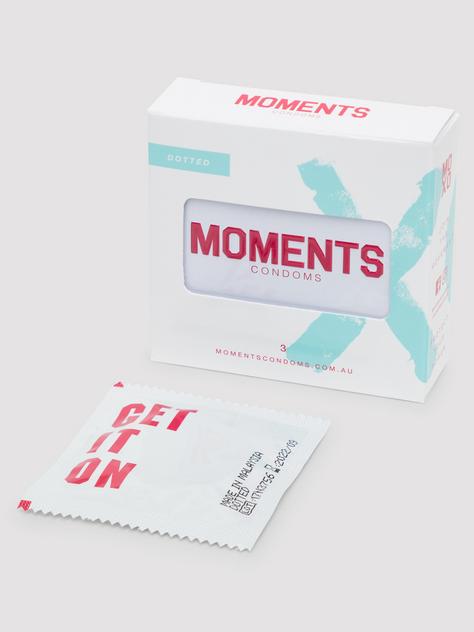 Moments Dotted Vegan Latex Condoms (3 Pack), , hi-res