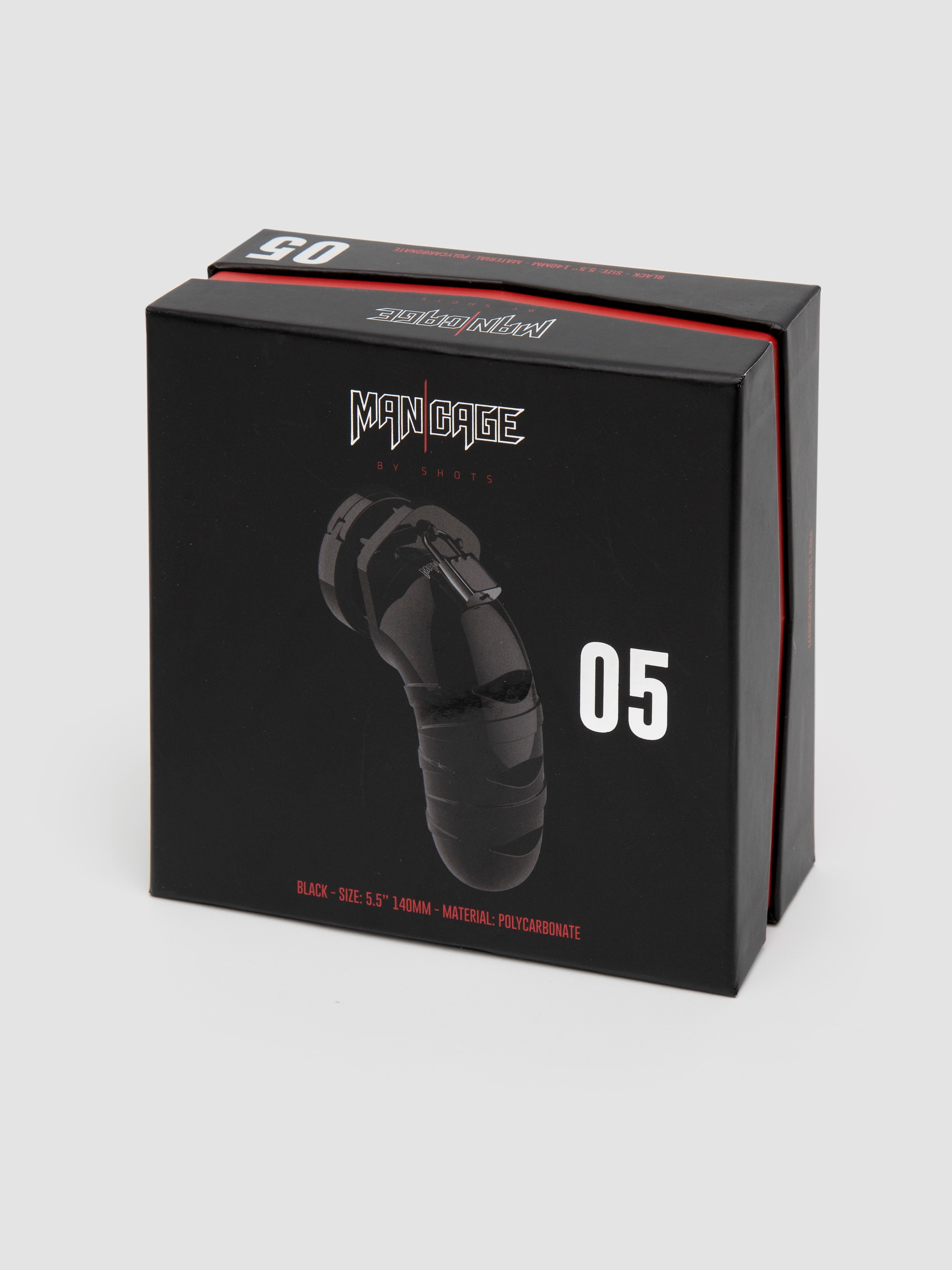 Man Cage Large Plastic Chastity Cage 5.5 Inch, Black, hi-res