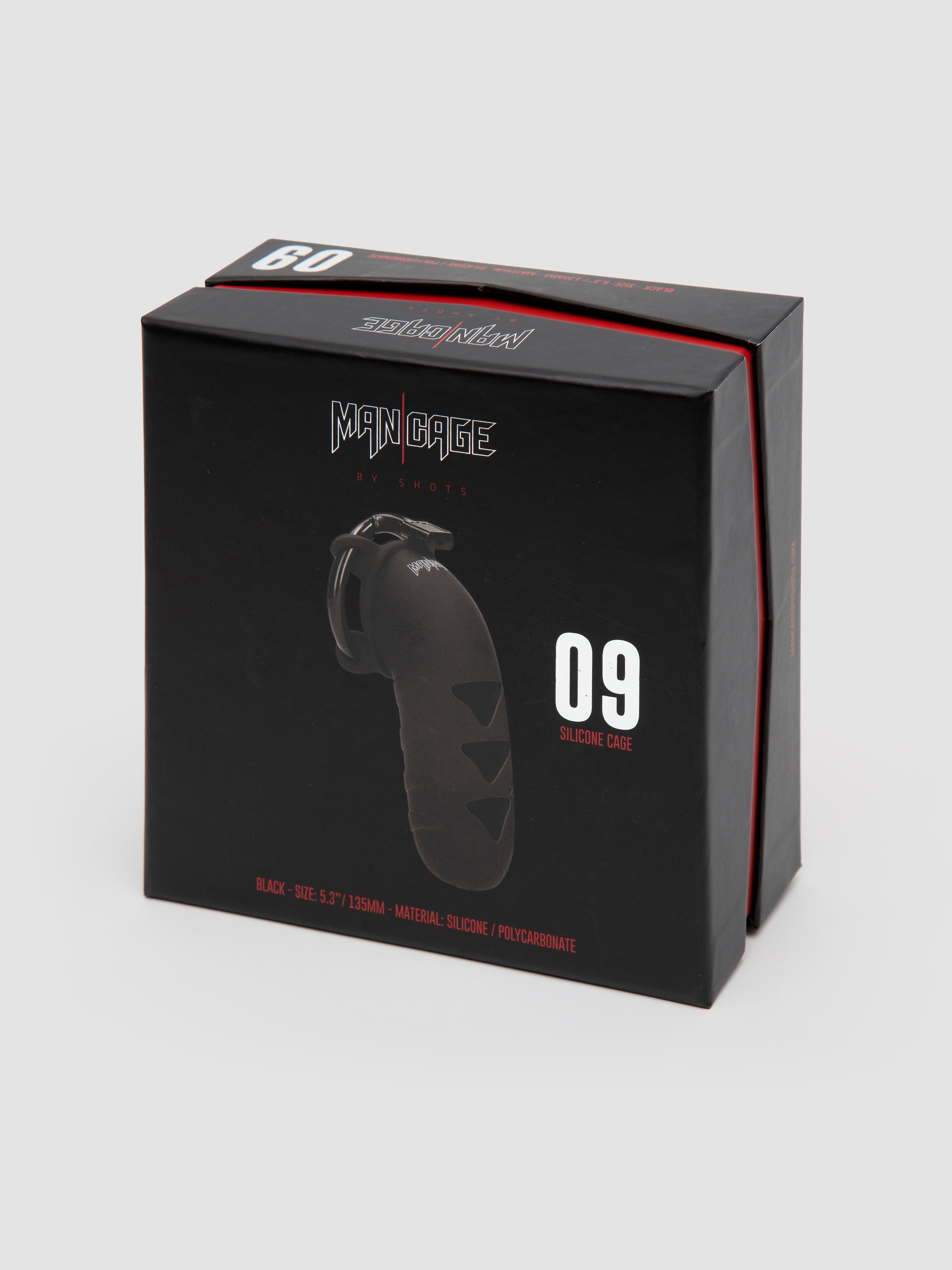 Man Cage Large Silicone Chastity Cage 5 Inch, Black, hi-res