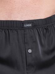 LHM Black Satin Boxer Shorts, Black, hi-res