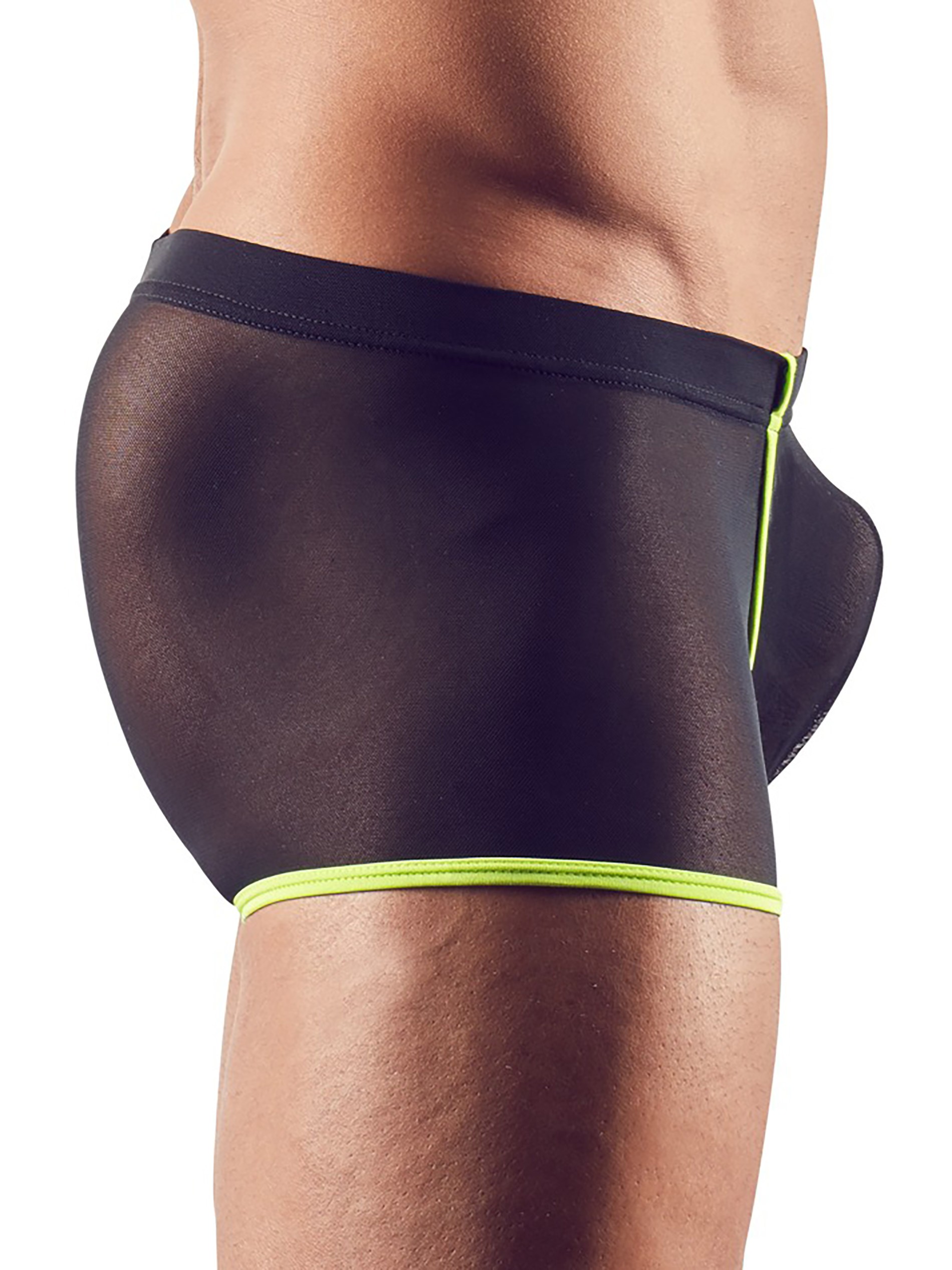 Svenjoyment Black Mesh and Neon Green Boxer Shorts , Black, hi-res