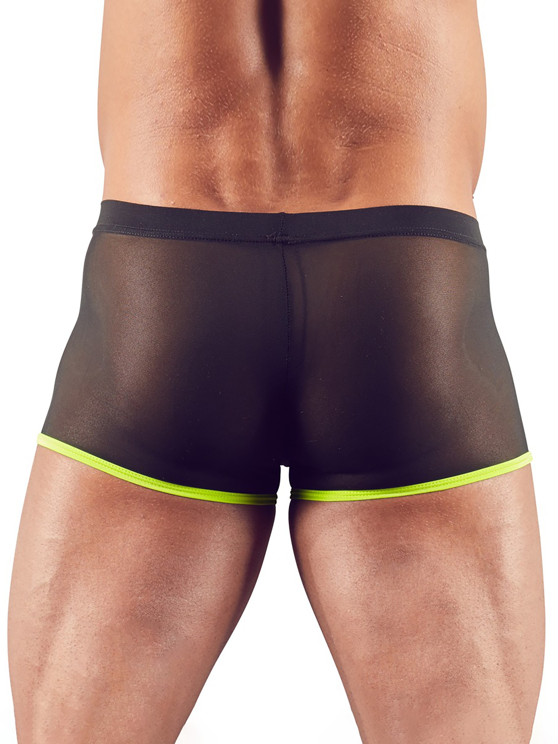 Svenjoyment Black Mesh and Neon Green Boxer Shorts , Black, hi-res