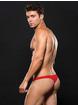 Envy Red Microfibre Zip Front Thong, Red, hi-res