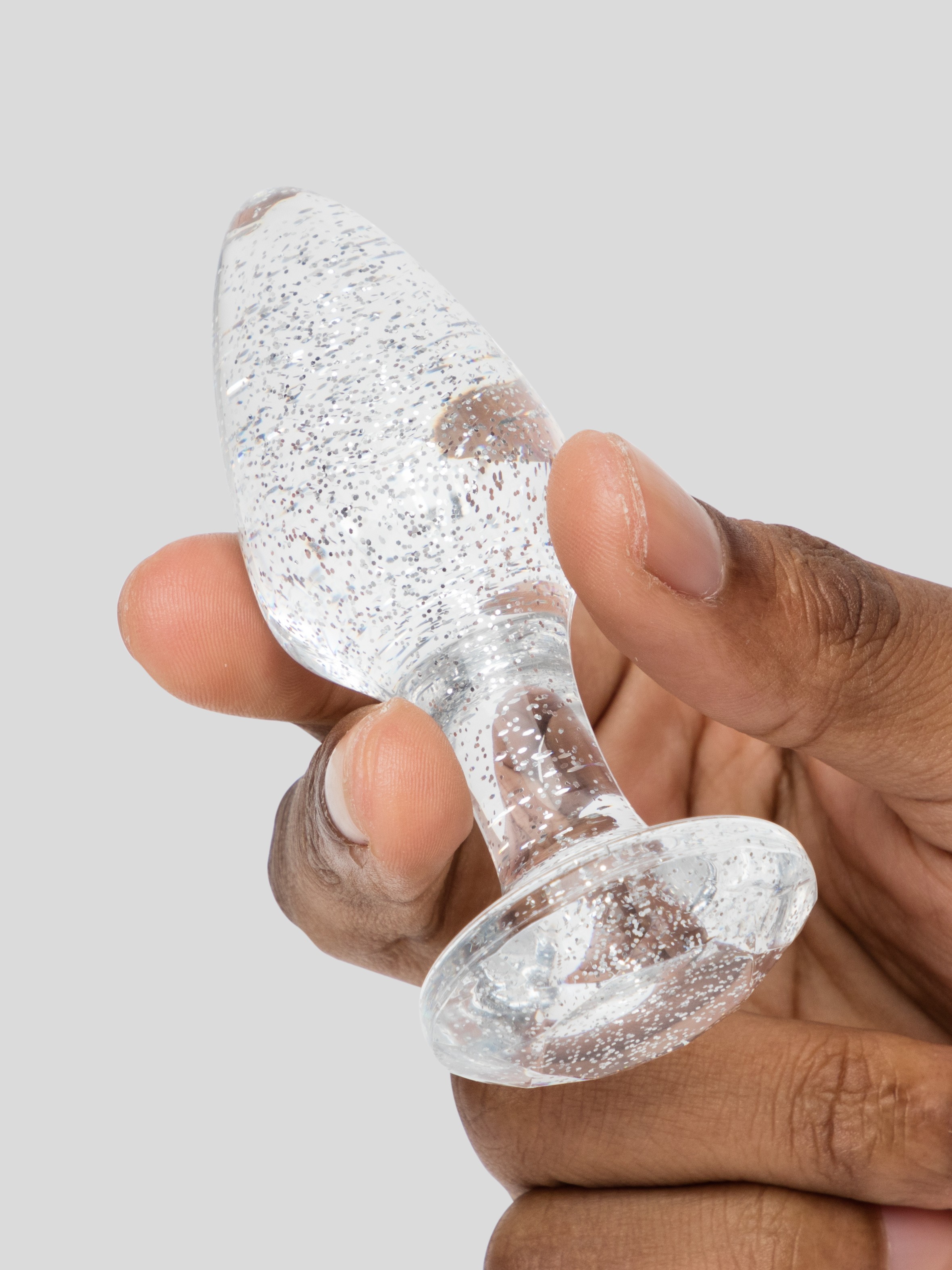 Lovehoney Double Booty Glitter Butt Plug Set, Clear, hi-res