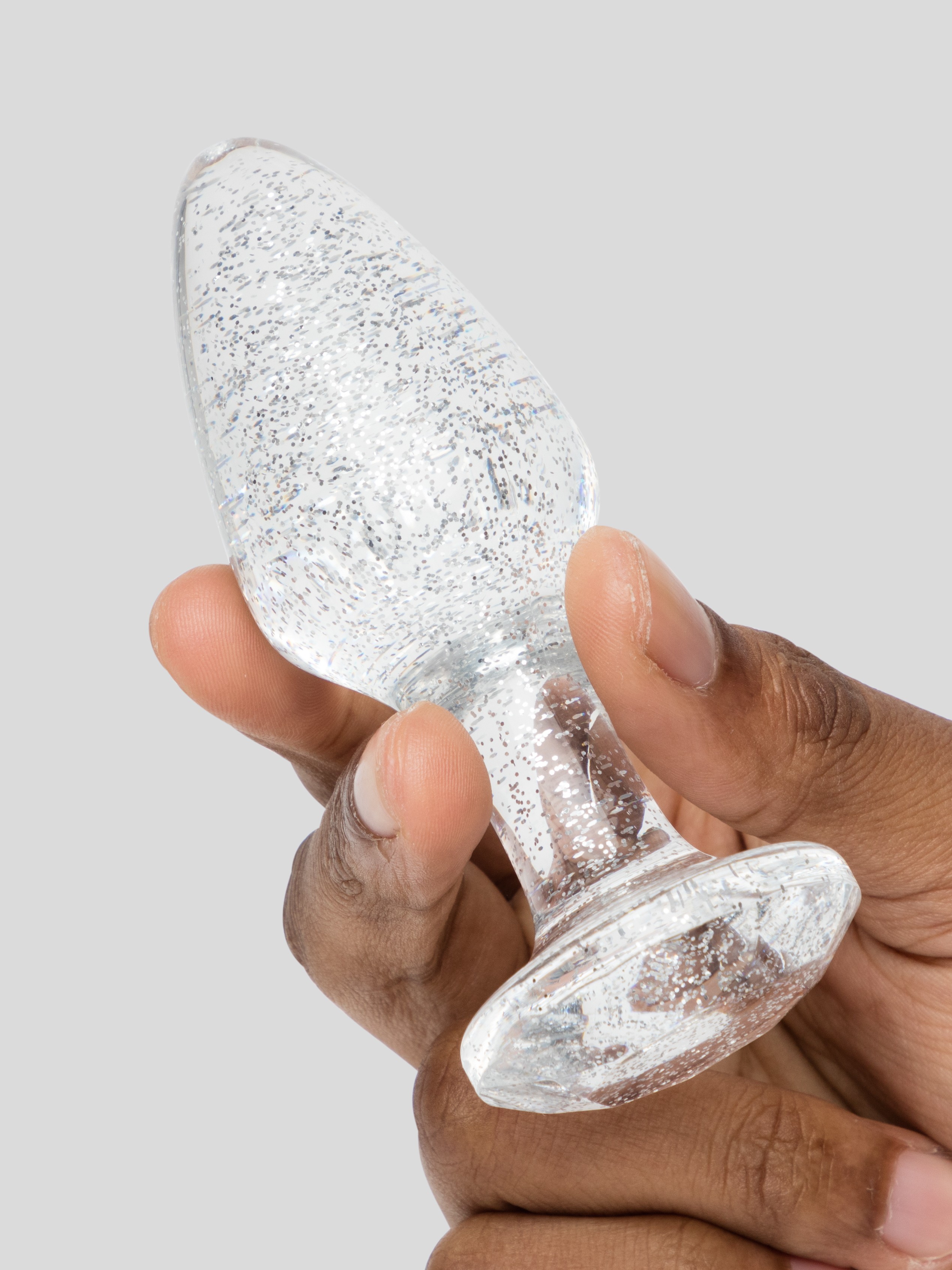 Lovehoney Double Booty Glitter Butt Plug Set, Clear, hi-res