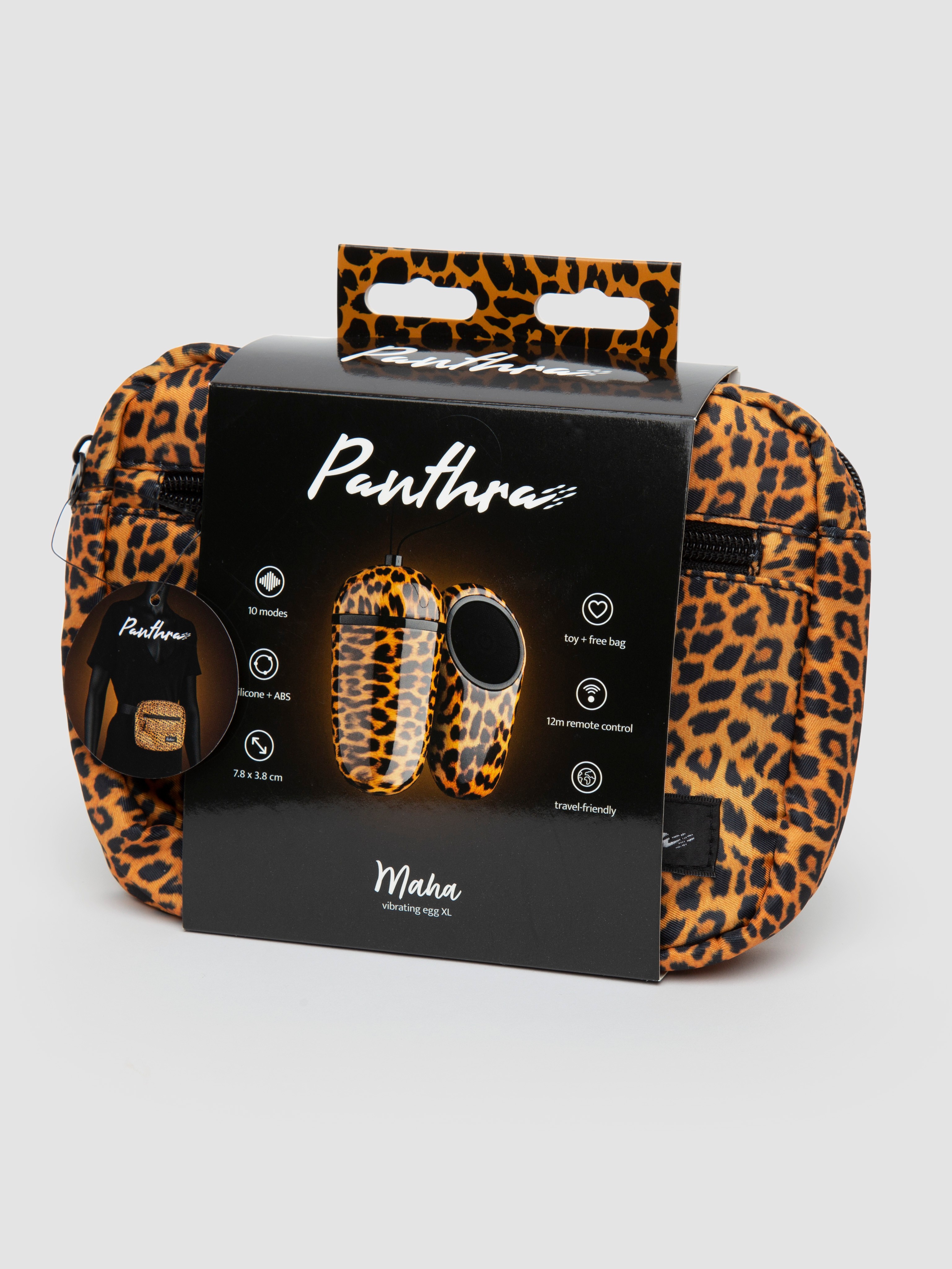 Panthra Maha Animal Print Remote Control Vibrating Love Egg, Brown, hi-res