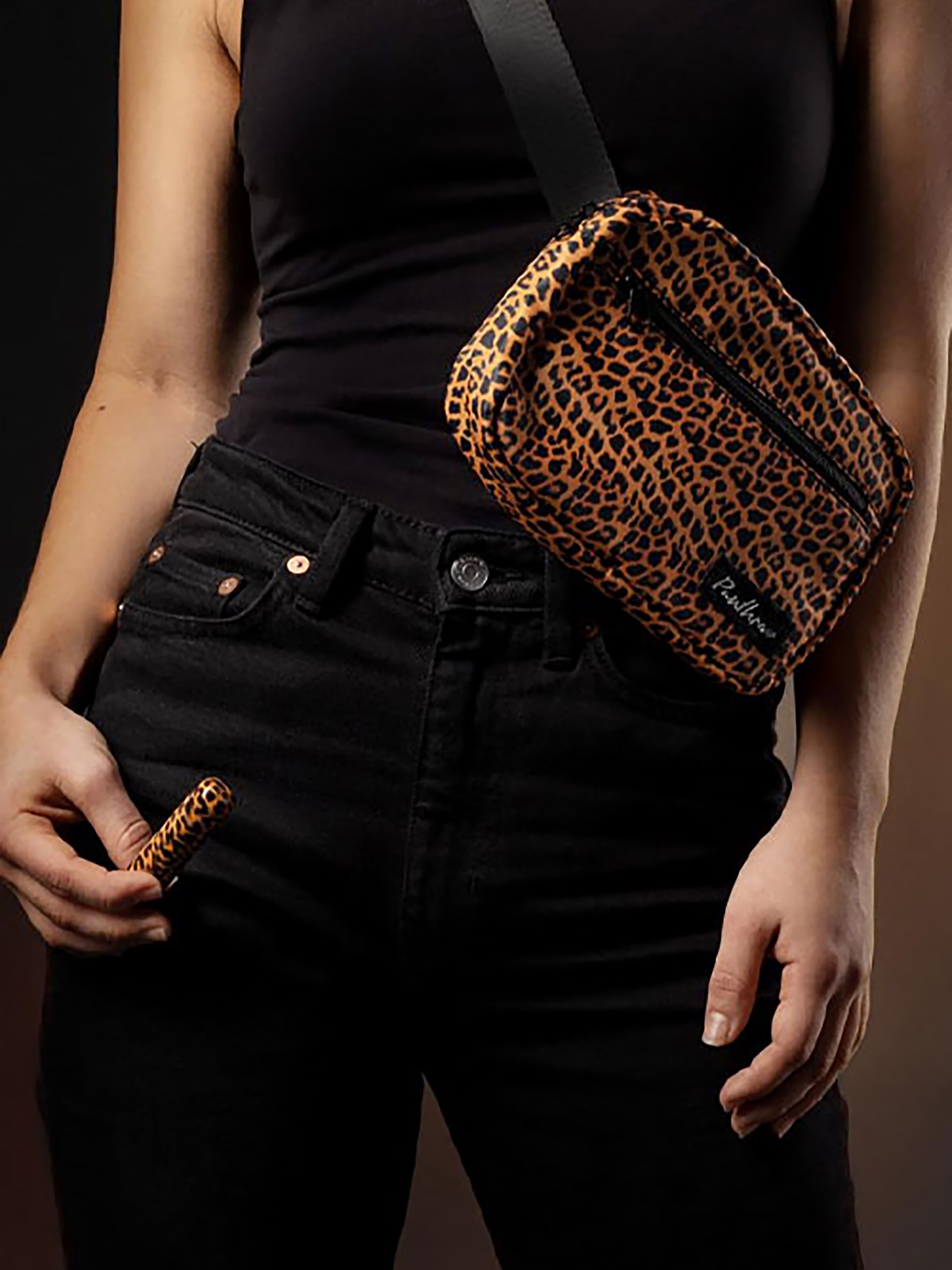 Panthra Nayo Animal Print Rechargeable Bullet Vibrator, Brown, hi-res