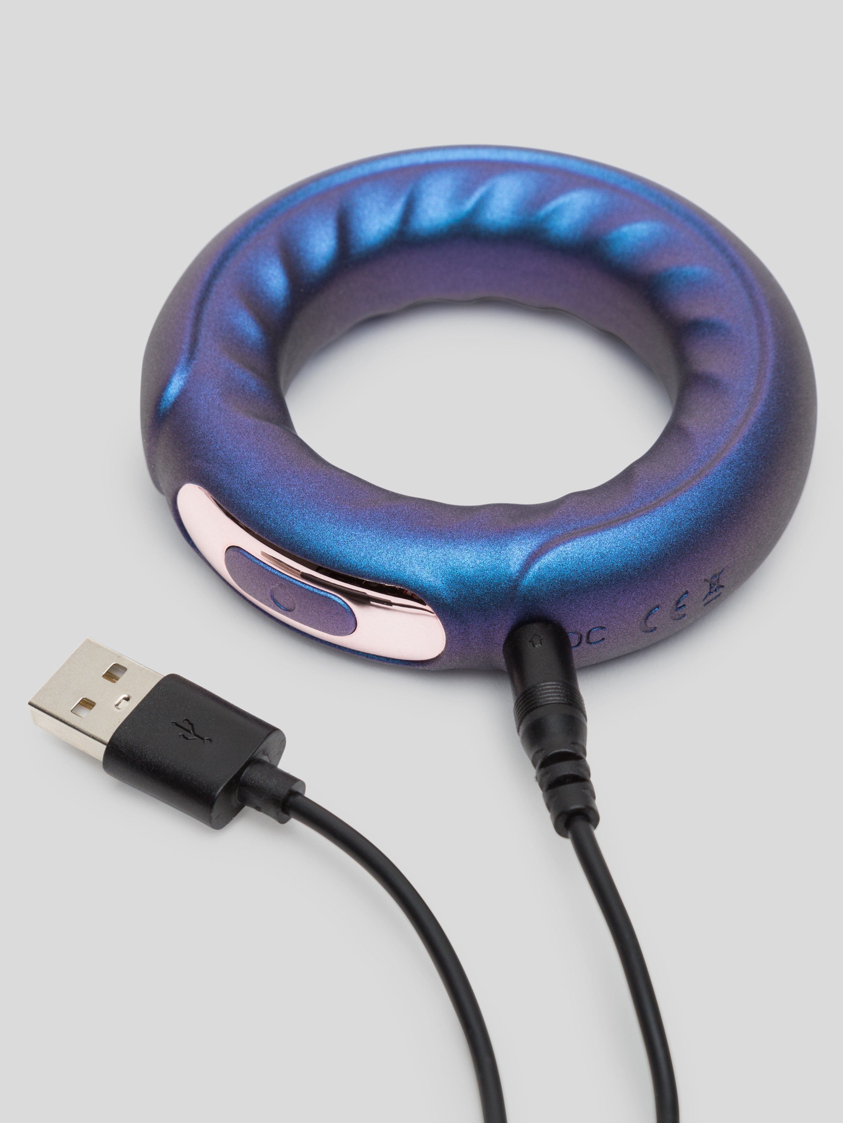 Hueman Saturn Galactic Silicone Vibrating Cock Ring, Purple, hi-res