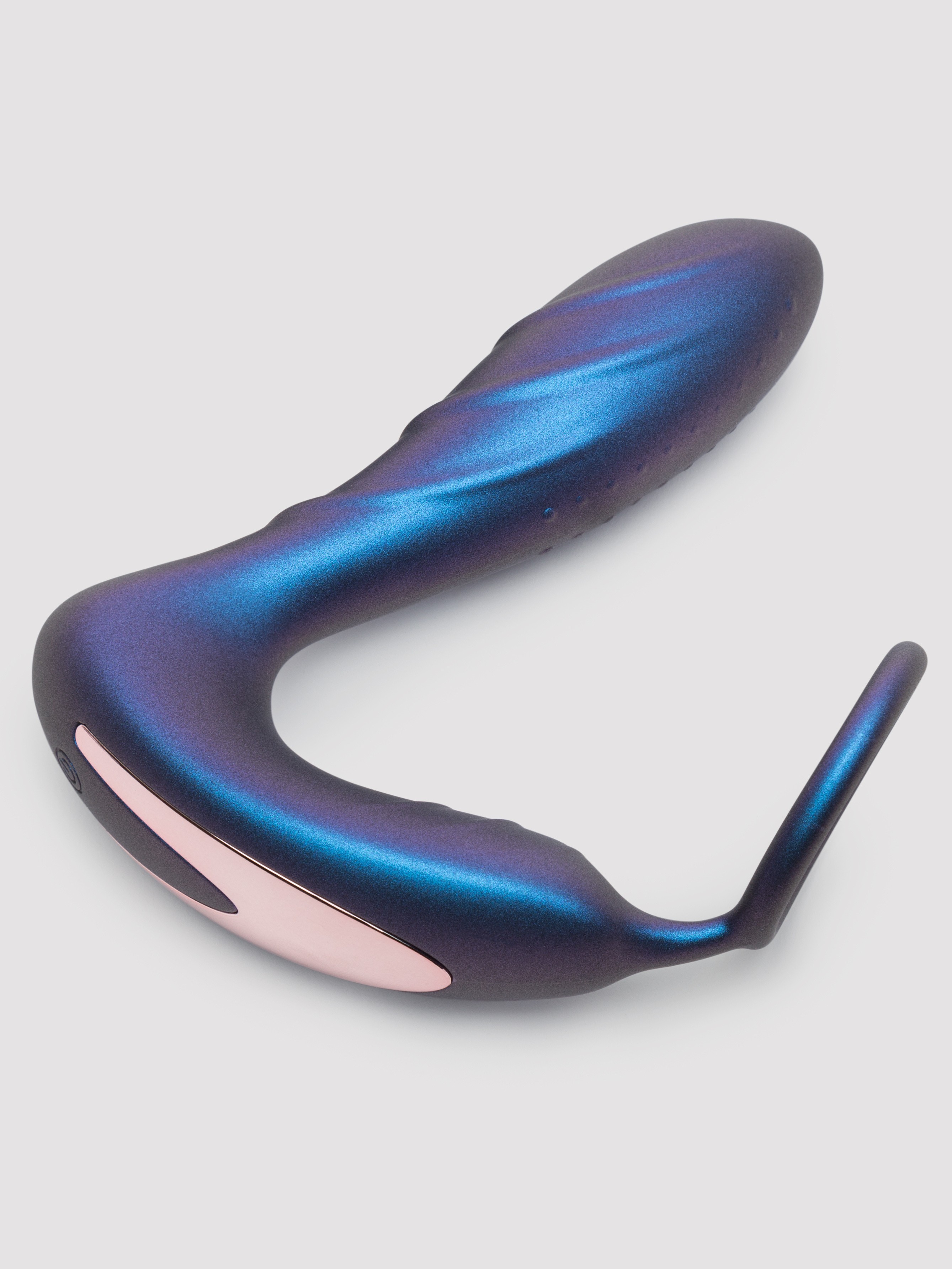 Hueman Black Hole Galactic Silicone Remote Control Cock Ring Butt Plug, Purple, hi-res