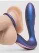 Hueman Black Hole Galactic Silicone Remote Control Cock Ring Butt Plug, Purple, hi-res