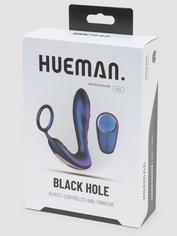 Hueman Black Hole Galactic Silicone Remote Control Cock Ring Butt Plug, Purple, hi-res