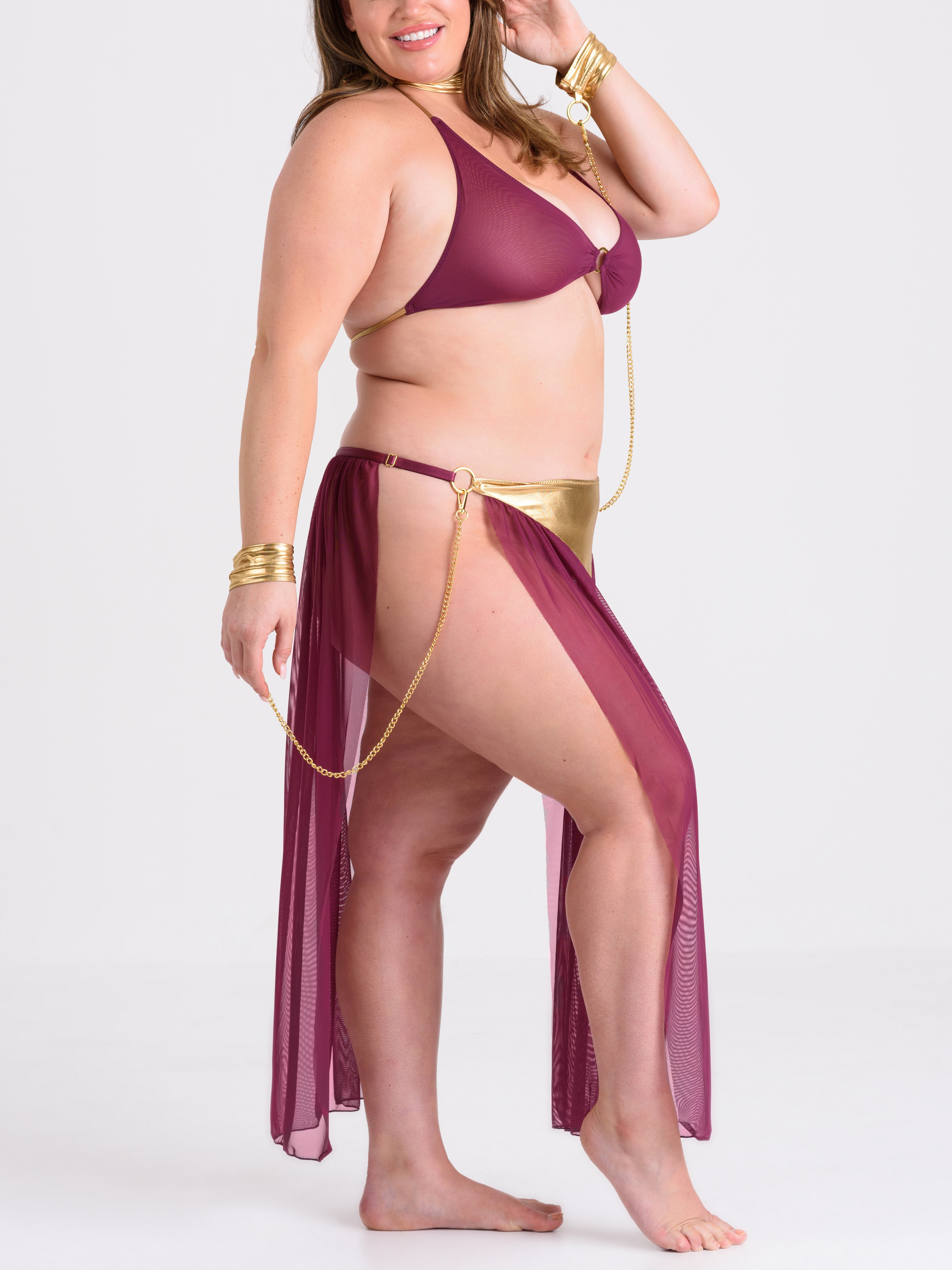 Image of Lovehoney Fantasy Plus Size Desert Princess Costume - One Size Queen - Purple